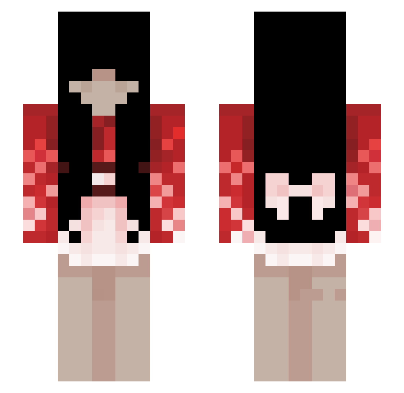 0h_MINT Minecraft skin, front and back view