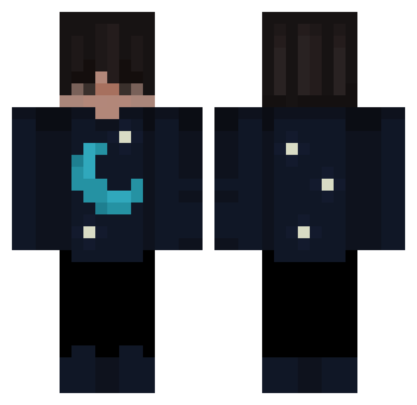 Pascal0290 Minecraft skin, front and back view