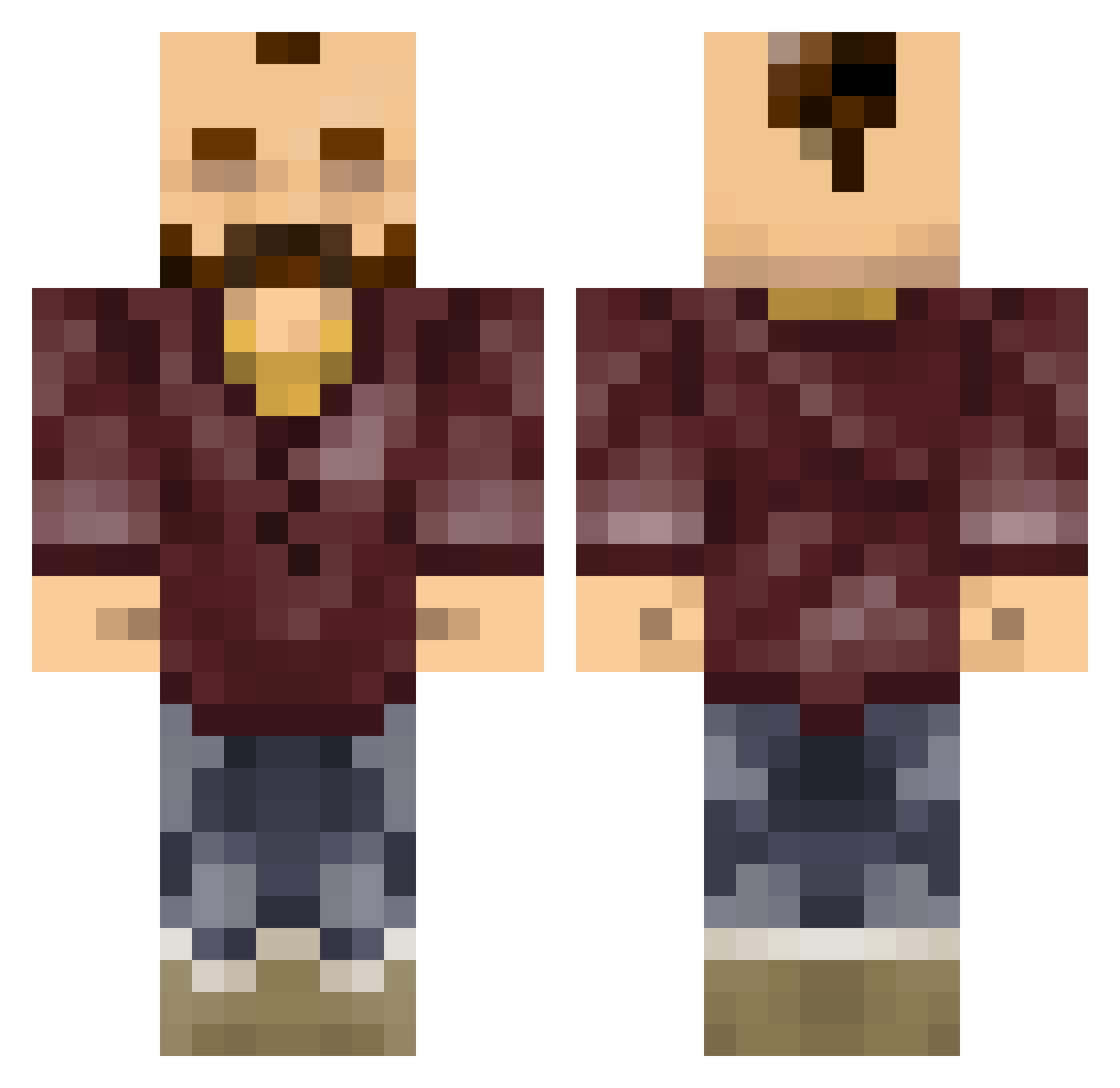 ChadiusMaximus Minecraft skin, front and back view