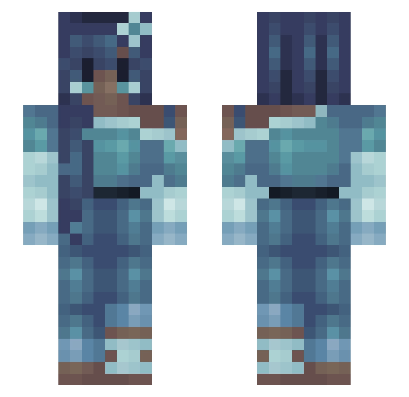SheIsDope Minecraft skin, front and back view