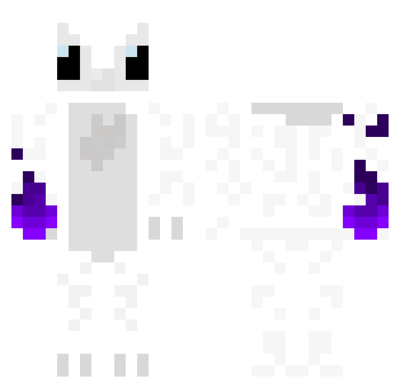 Hemlige Minecraft skin, front and back view
