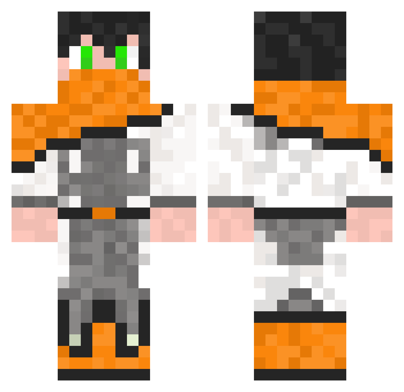 Syngenite Minecraft skin, front and back view