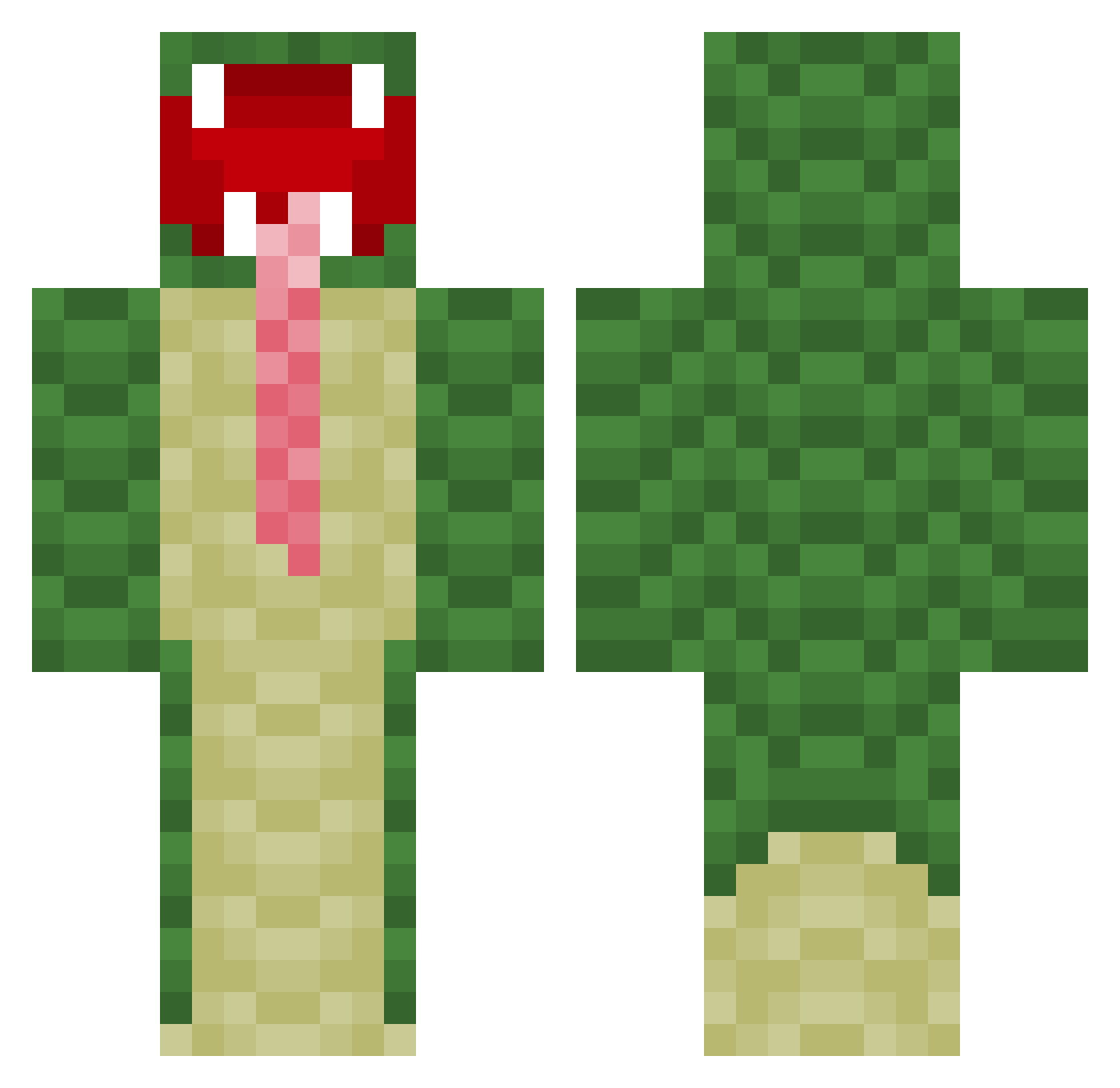 Horizontals Minecraft skin, front and back view