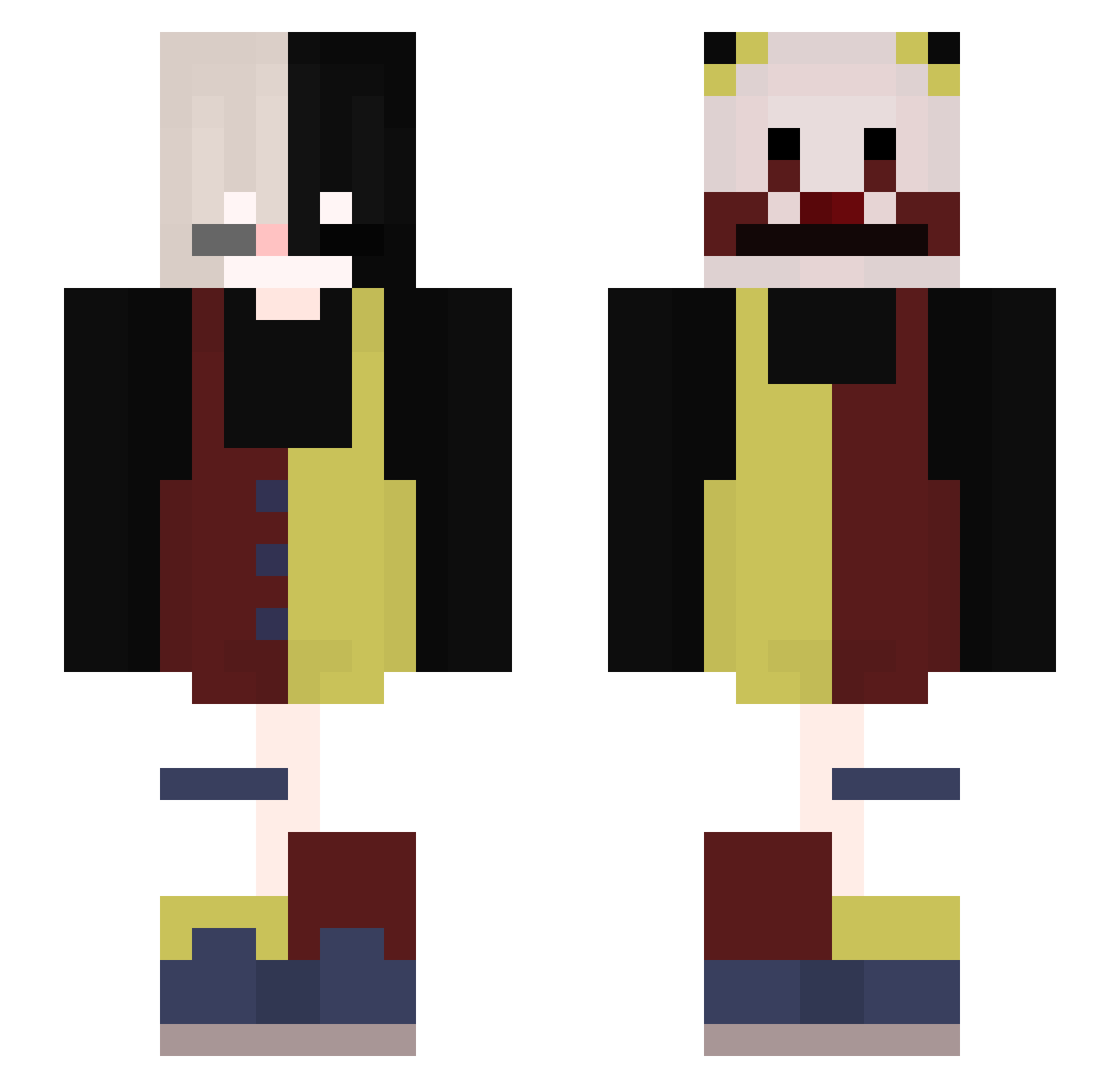 zCrackero_Off Minecraft skin, front and back view