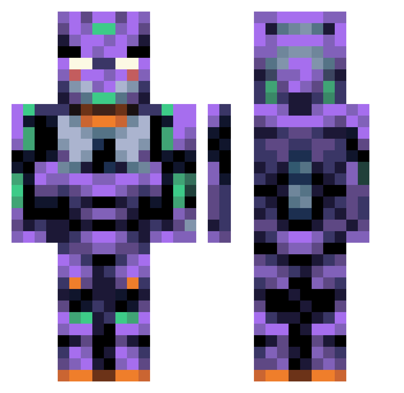 racingpup27 Minecraft skin, front and back view