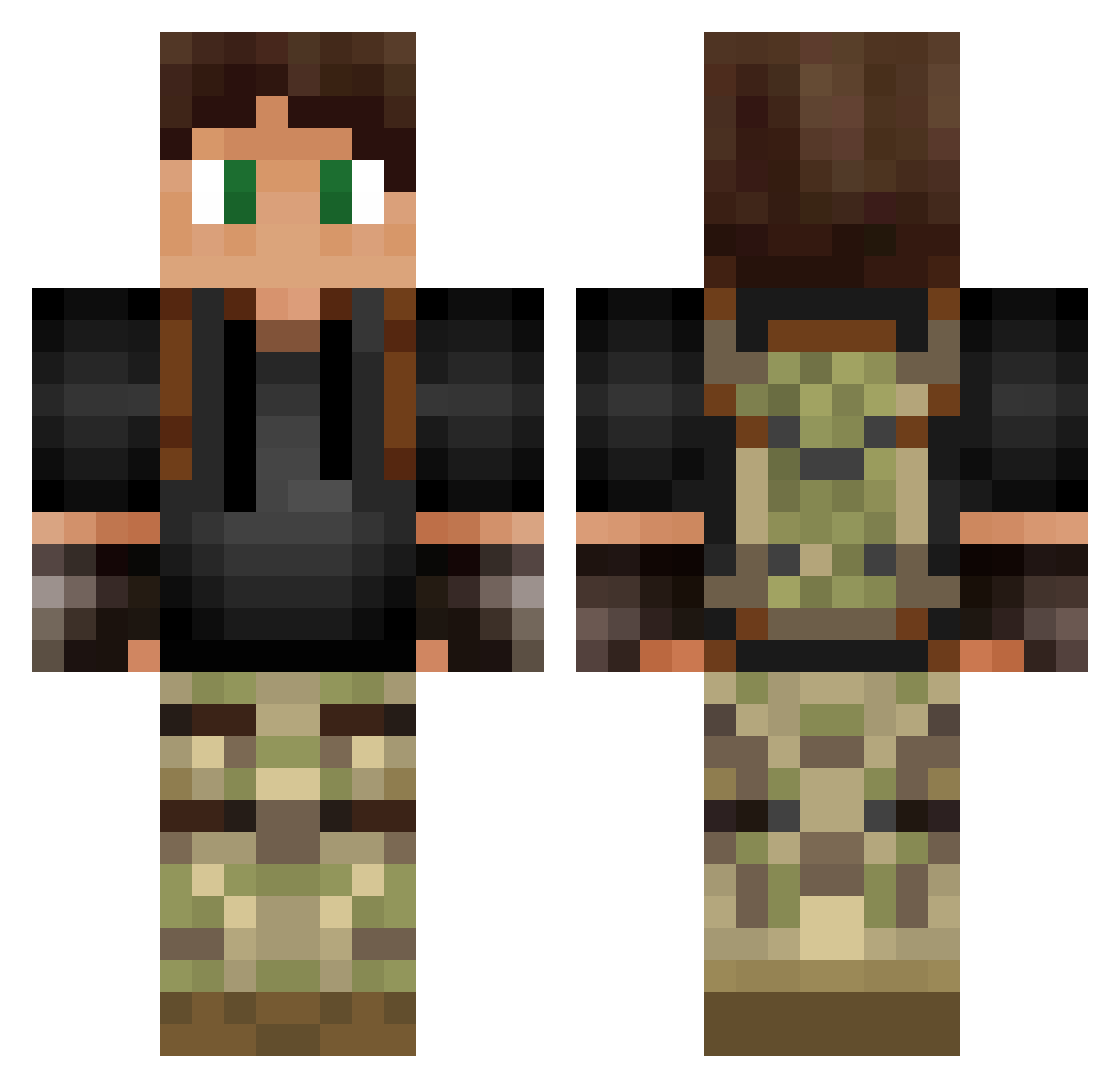 bananarastik Minecraft skin, front and back view