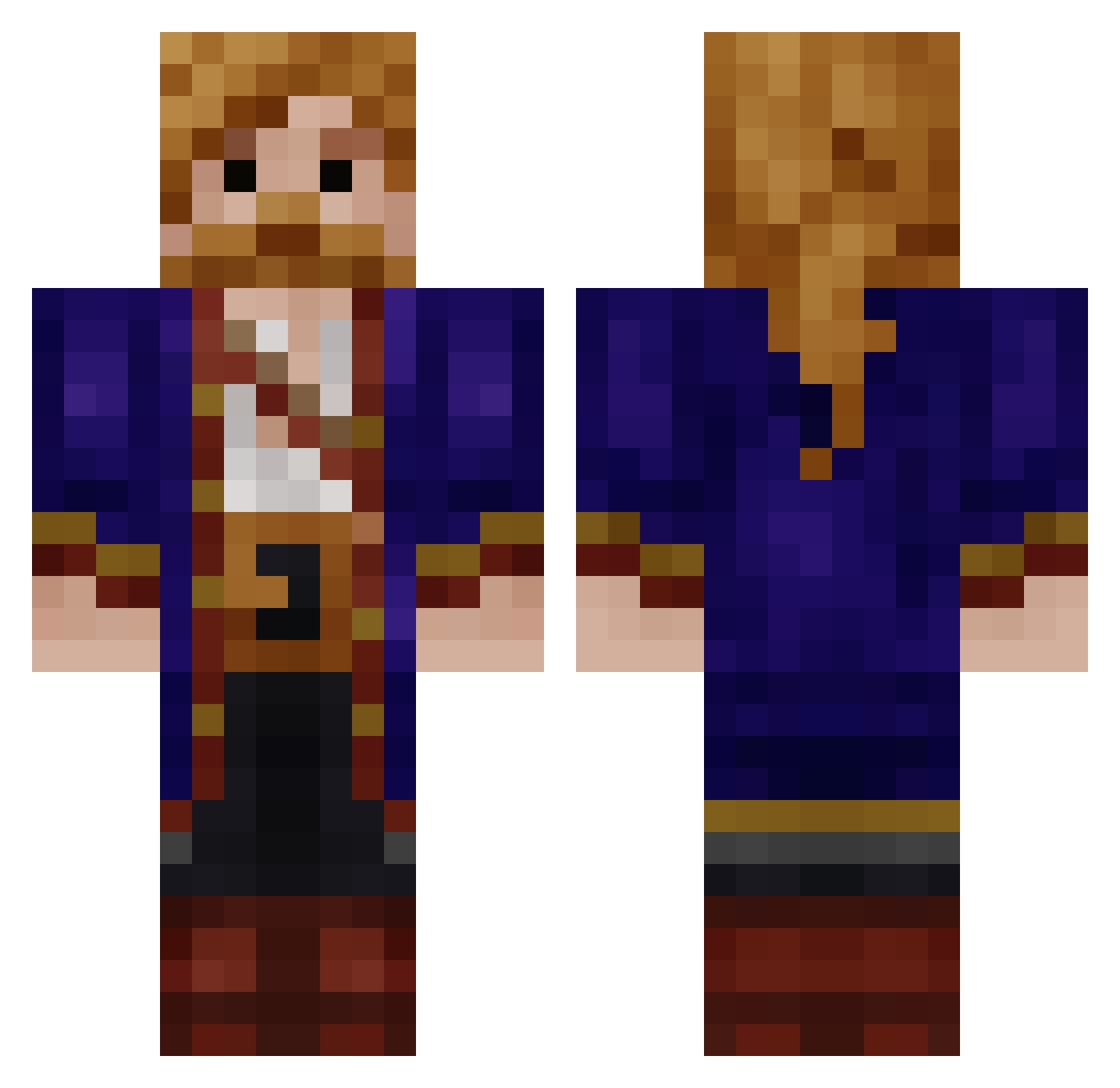manutetas Minecraft skin, front and back view