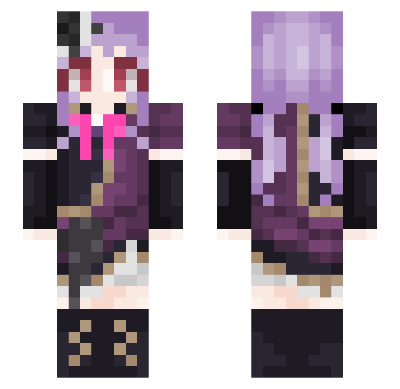 P1tyCl0udsF4ll Minecraft skin, front and back view