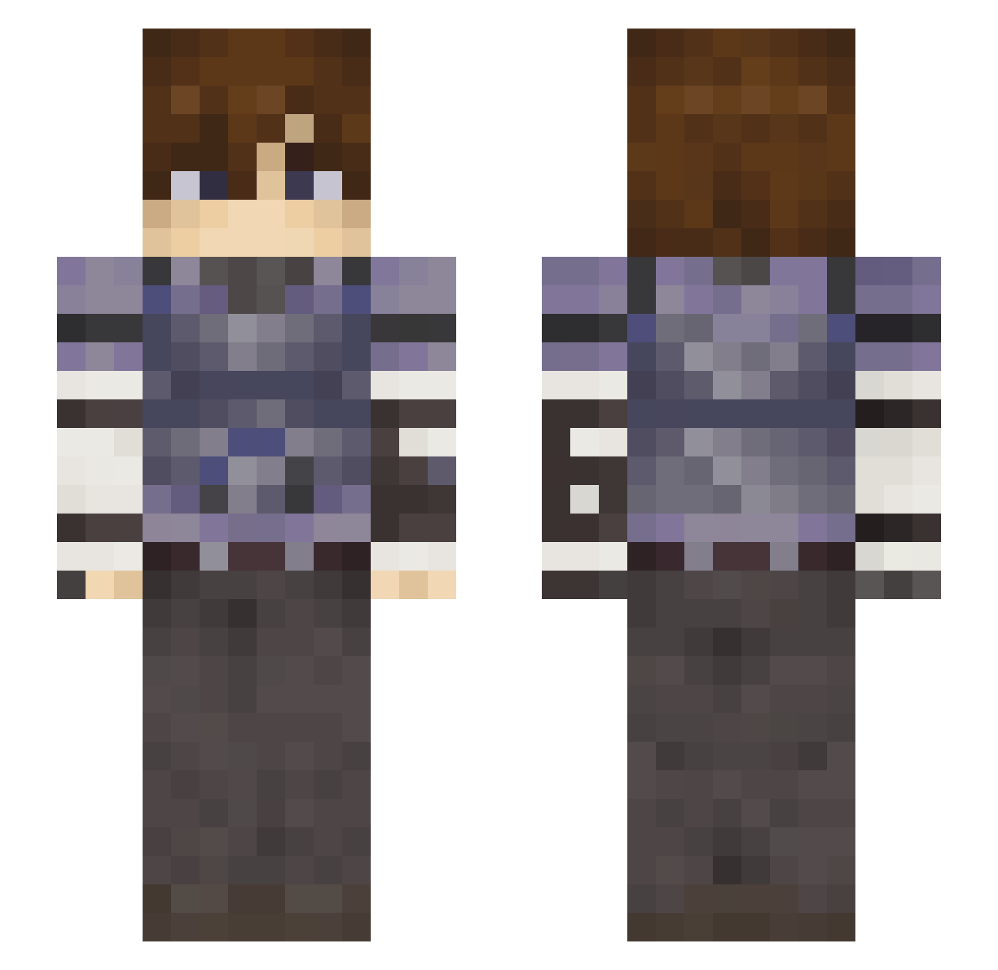 Mauorycy Minecraft skin, front and back view