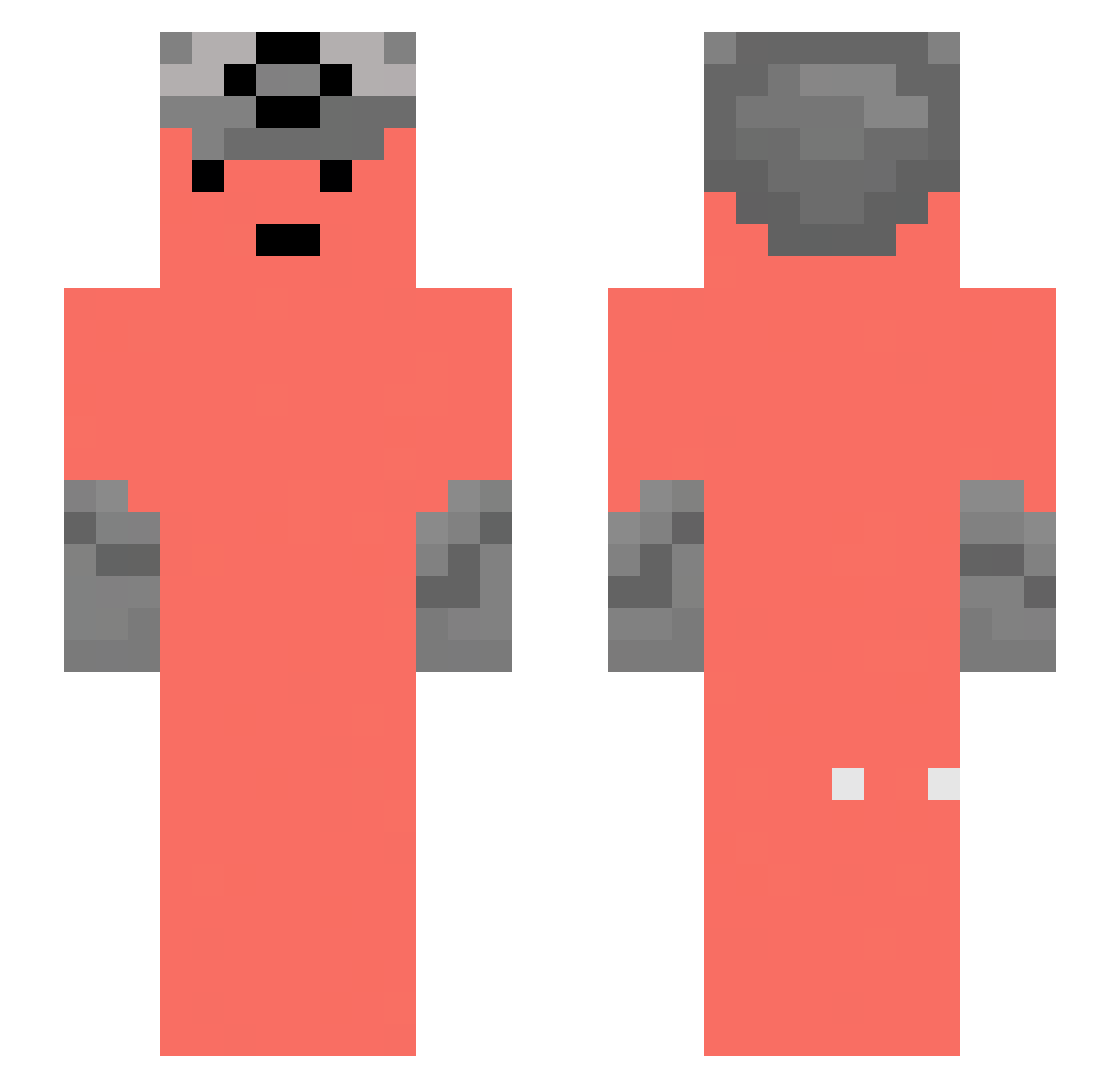 Spx16 Minecraft skin, front and back view