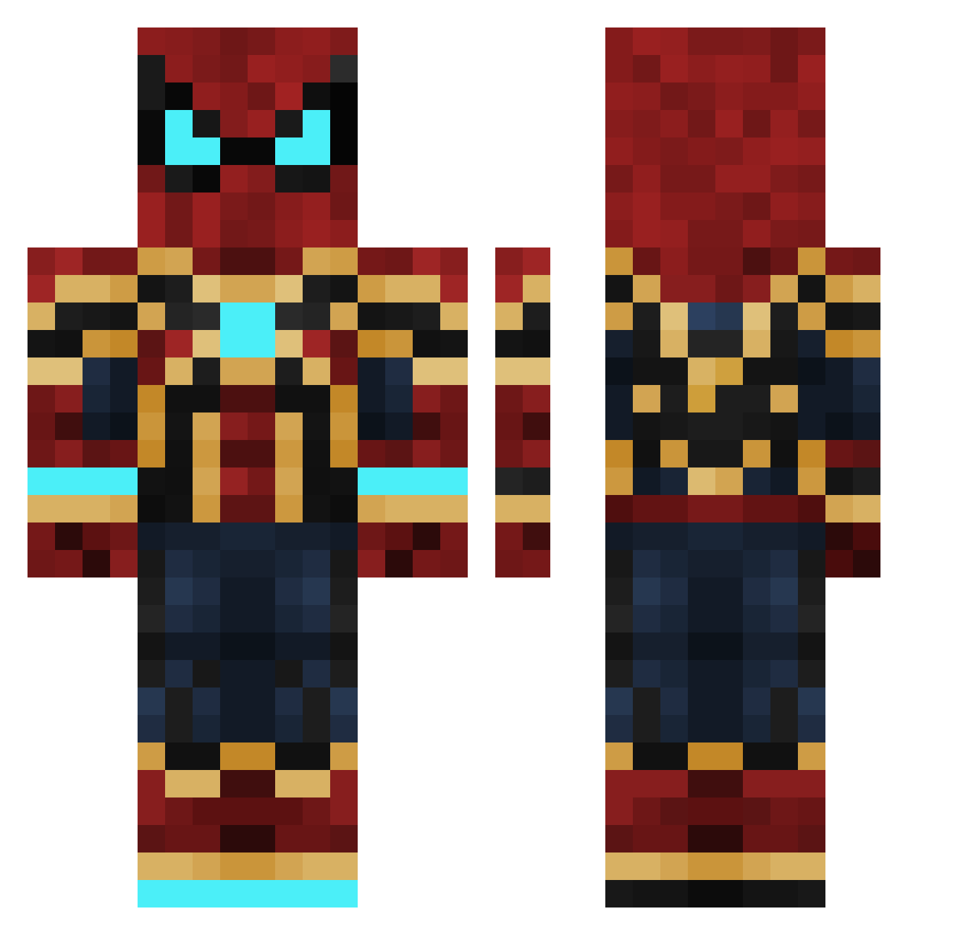 yoonhojin Minecraft skin, front and back view