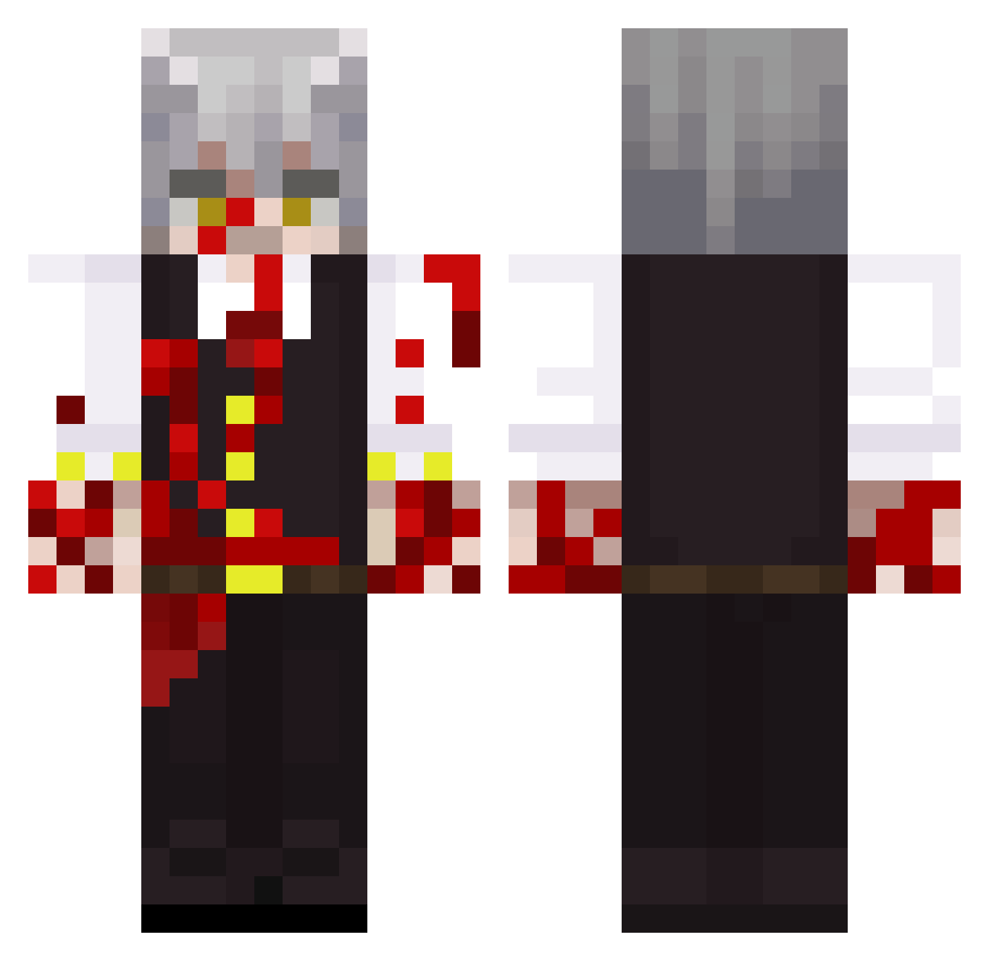 RodrigoPB Minecraft skin, front and back view