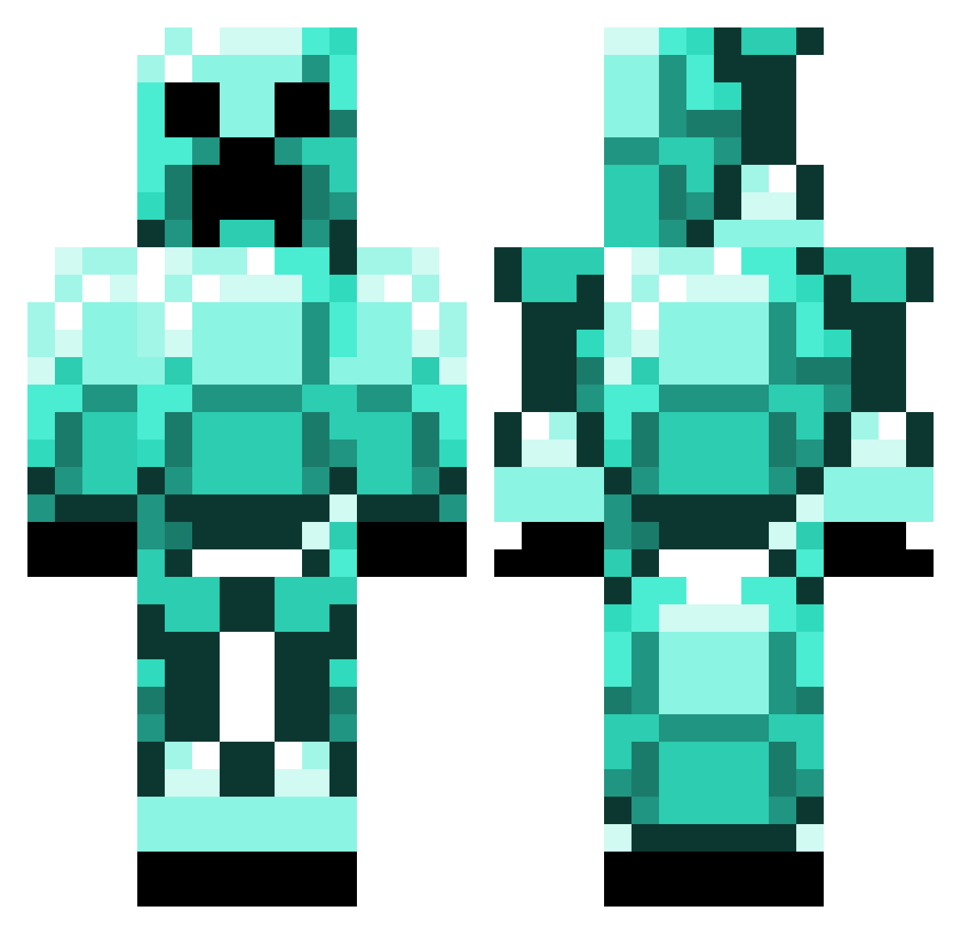 DEATHvo Minecraft skin, front and back view