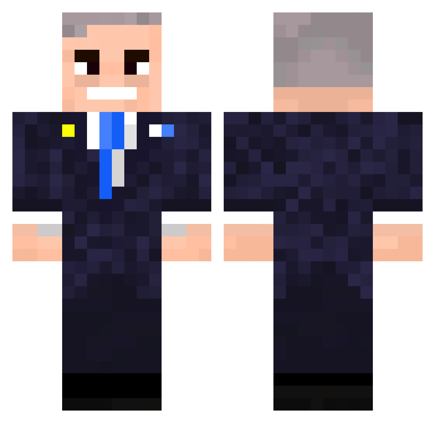 Rikamonarca Minecraft skin, front and back view
