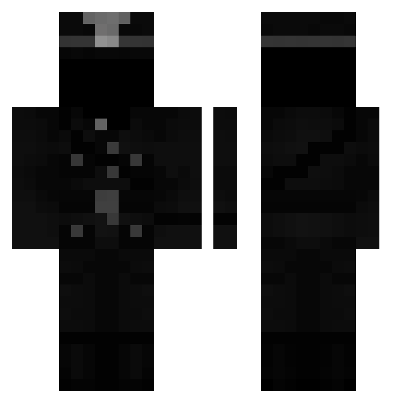 Zenkiux Minecraft skin, front and back view