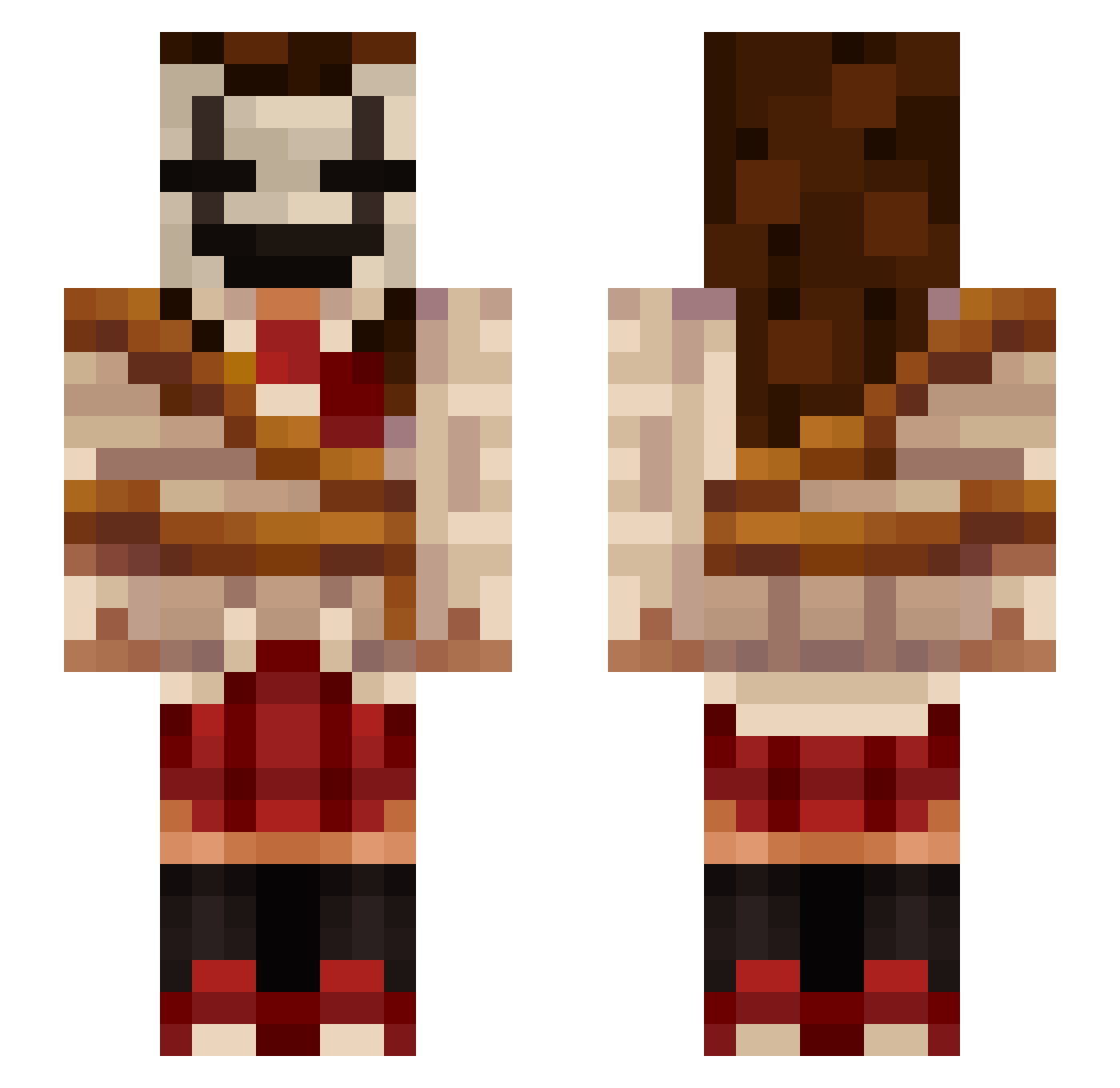 Yadsoja Minecraft skin, front and back view