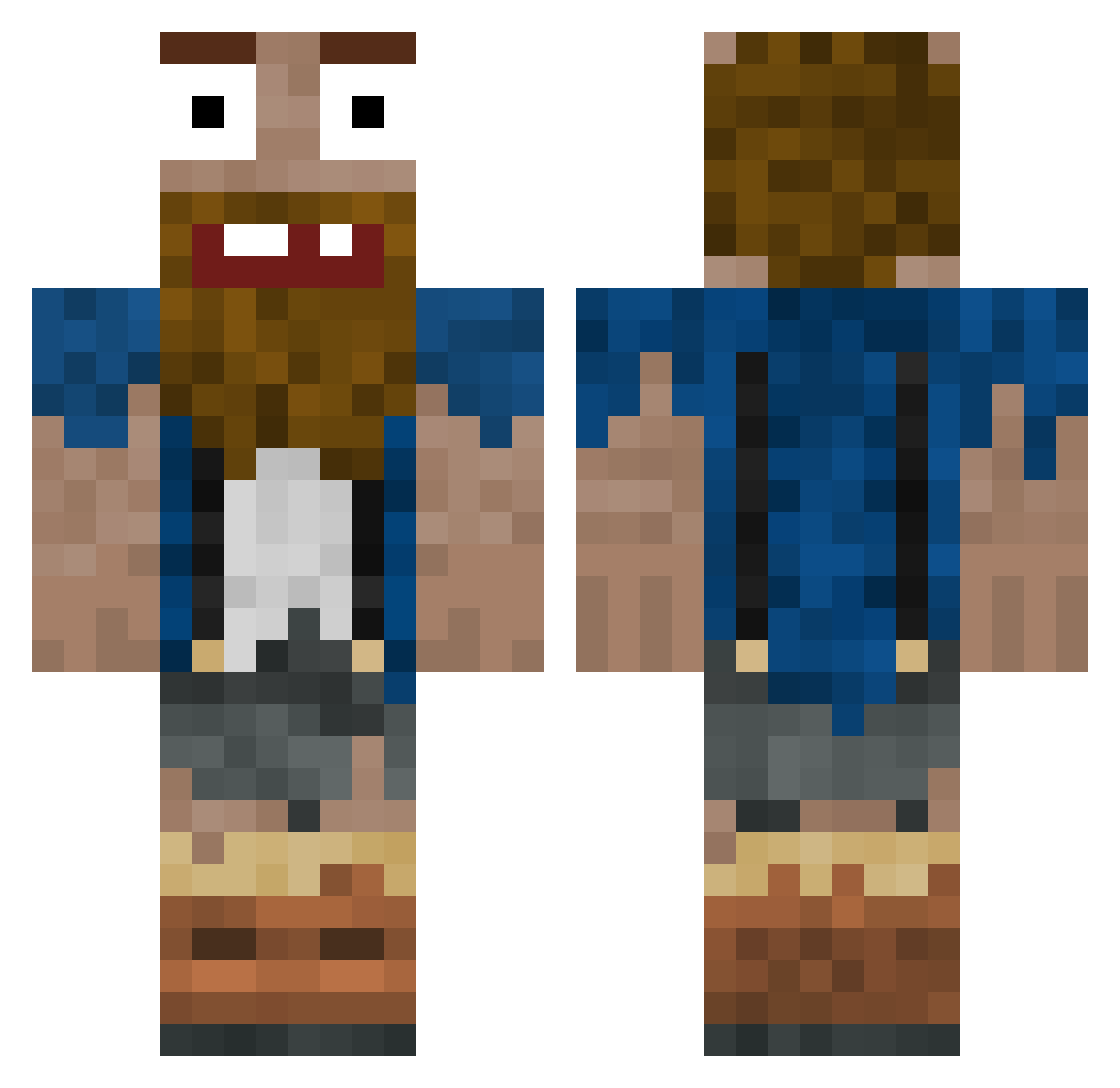 XeroNJ Minecraft skin, front and back view