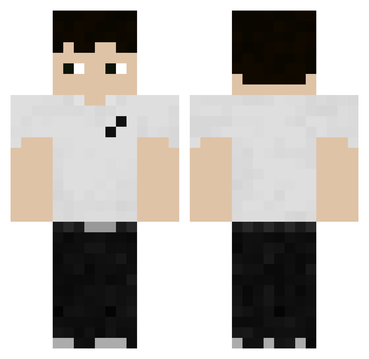 YuYuxDpro Minecraft skin, front and back view