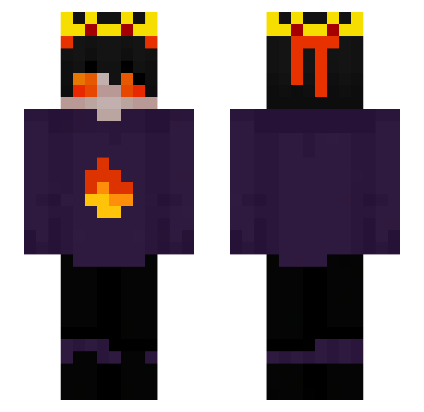 Cypria2 Minecraft skin, front and back view