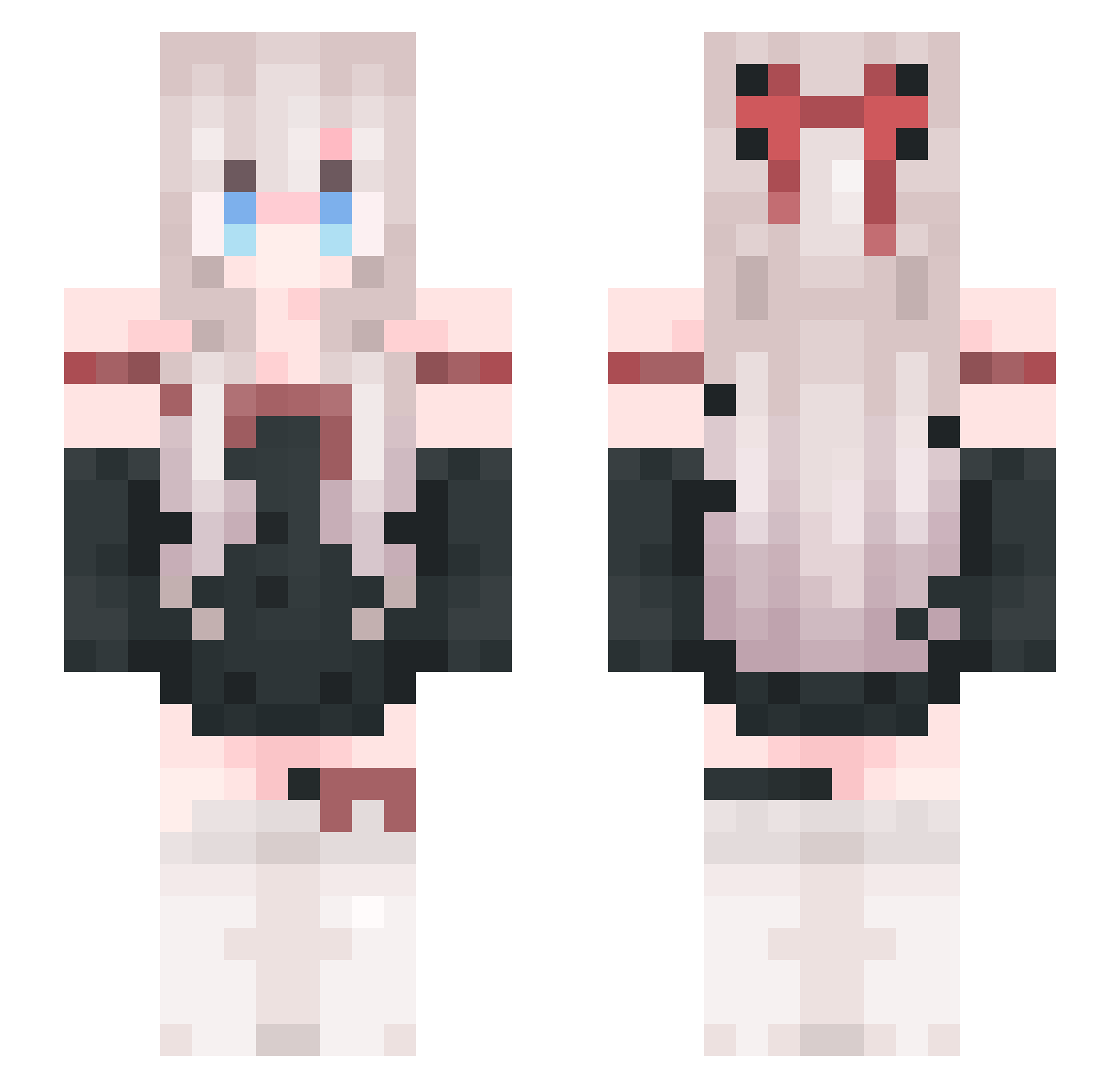 WarnineWR Minecraft skin, front and back view