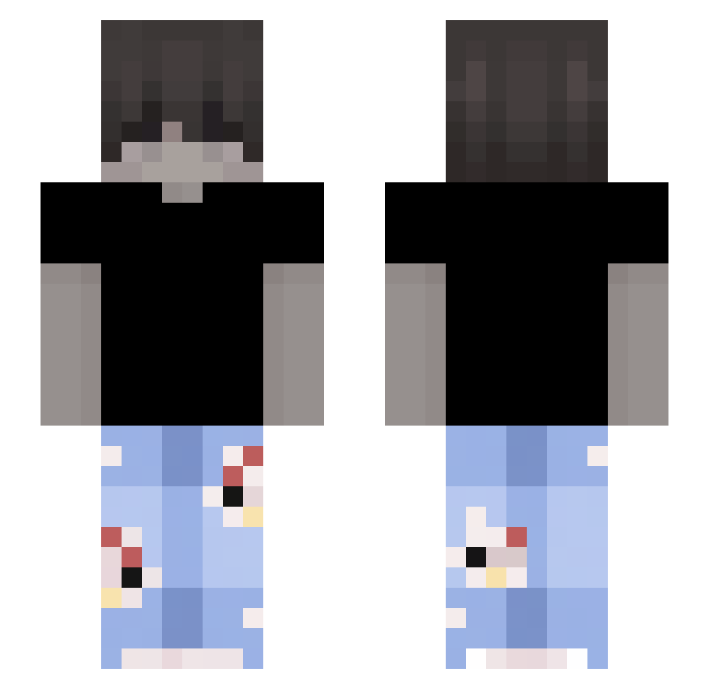k1zzz3k Minecraft skin, front and back view