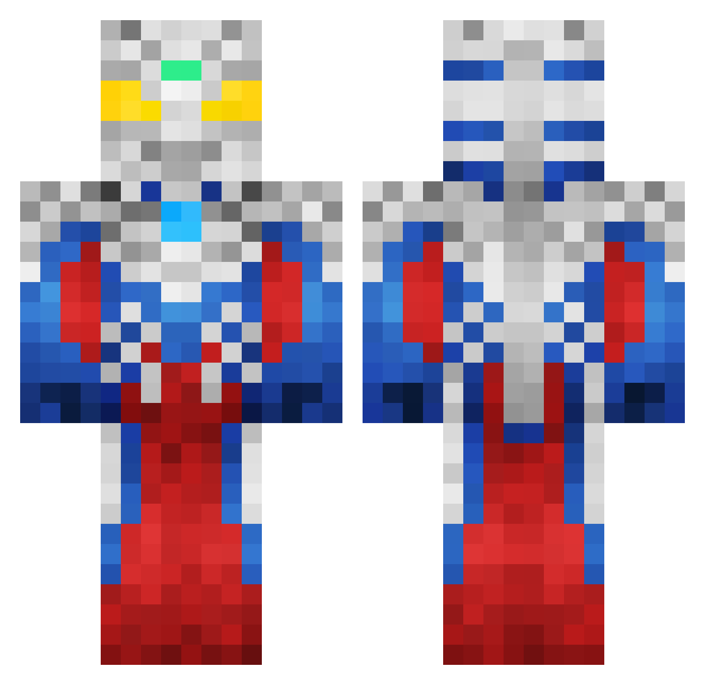 TIAN_SAMSARA Minecraft skin, front and back view