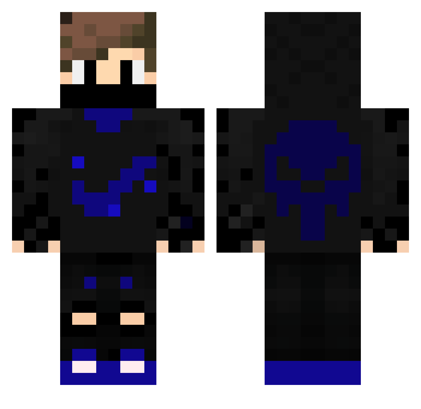 TBEPK Minecraft skin, front and back view