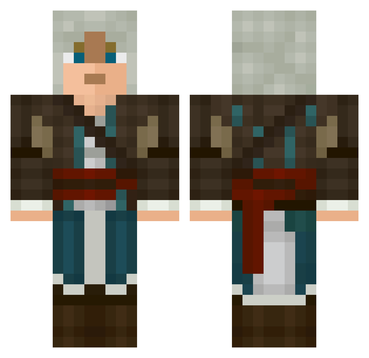 Cash00s Minecraft skin, front and back view