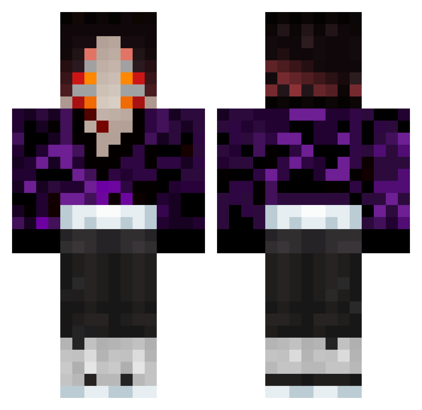 sunTV Minecraft skin, front and back view