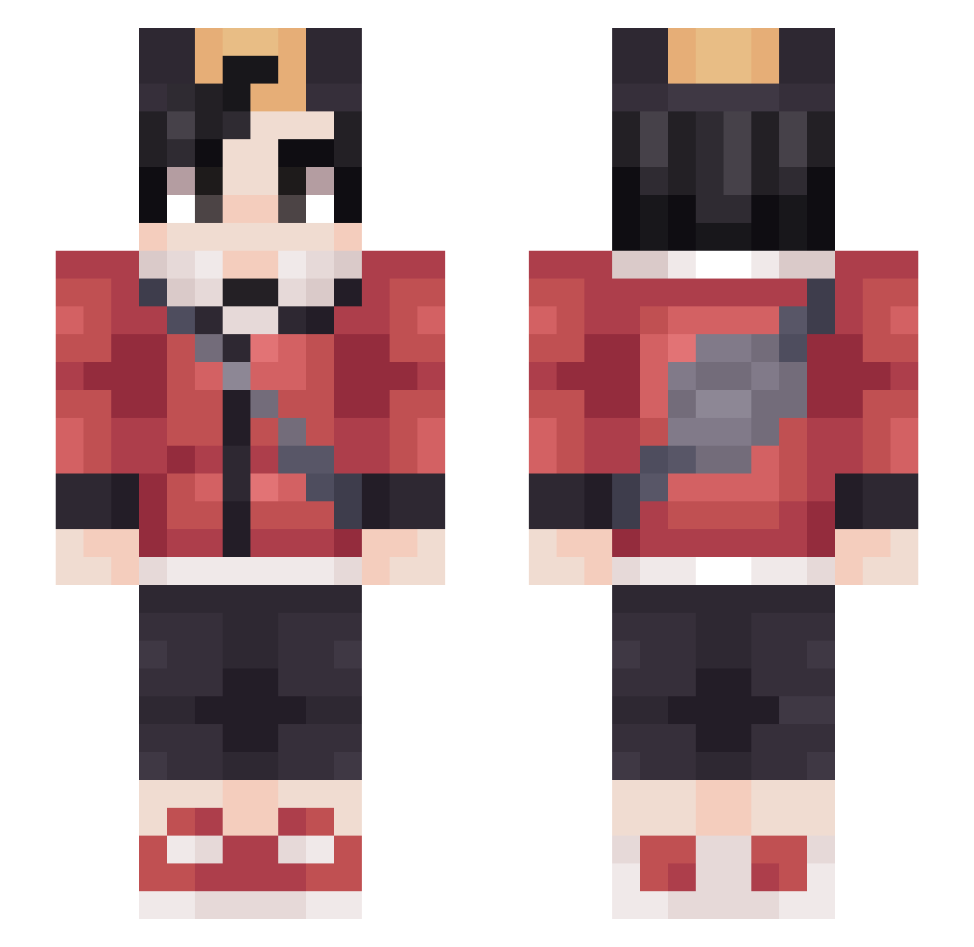 RetepMcFlauch Minecraft skin, front and back view