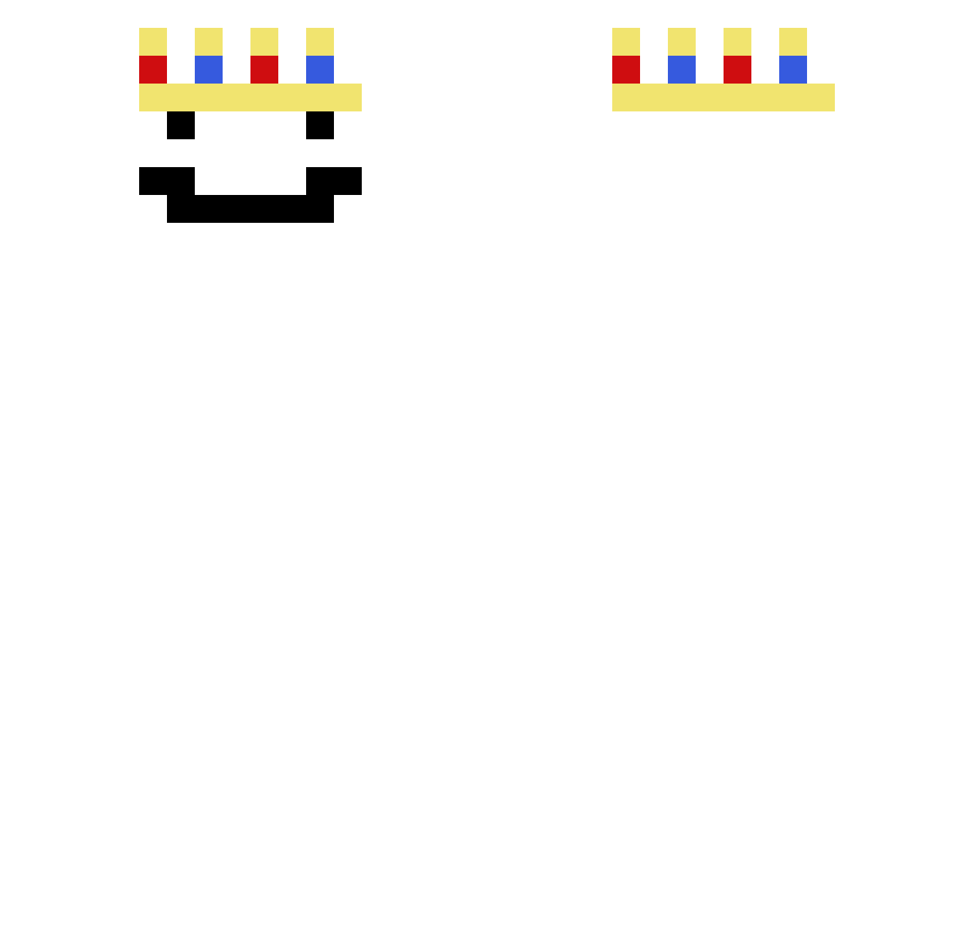 Alluba Minecraft skin, front and back view