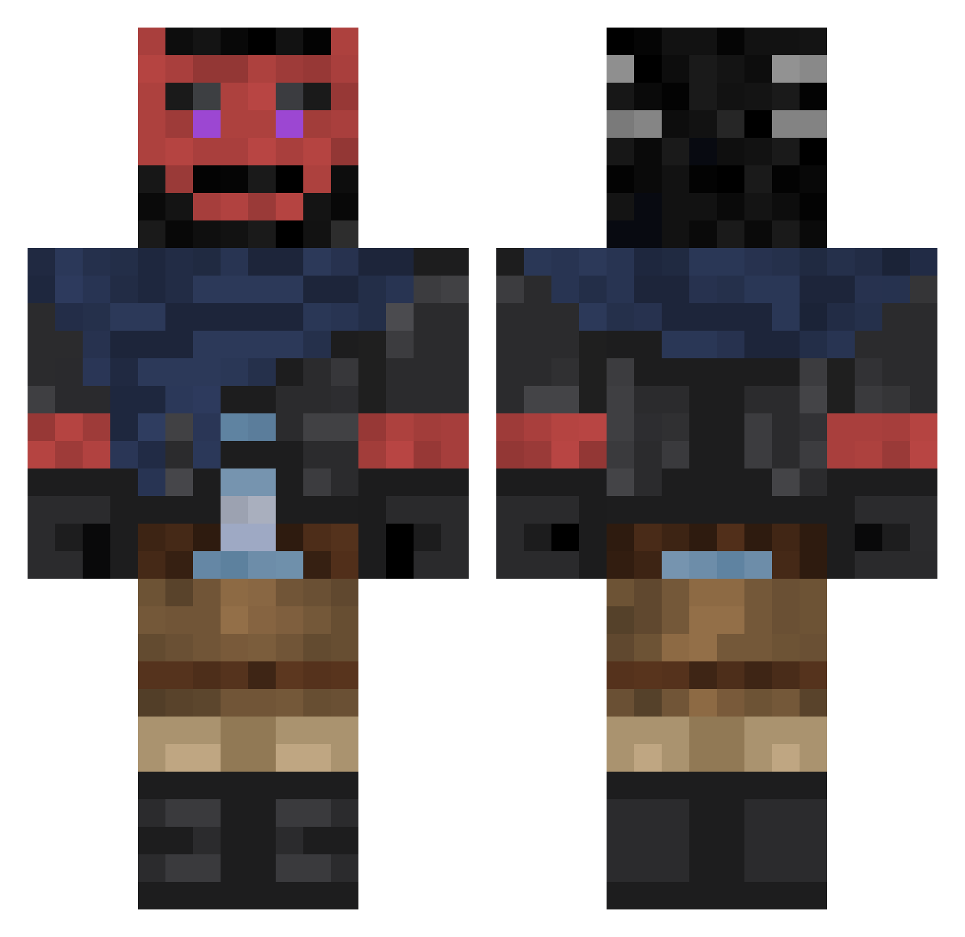 Testopringo Minecraft skin, front and back view