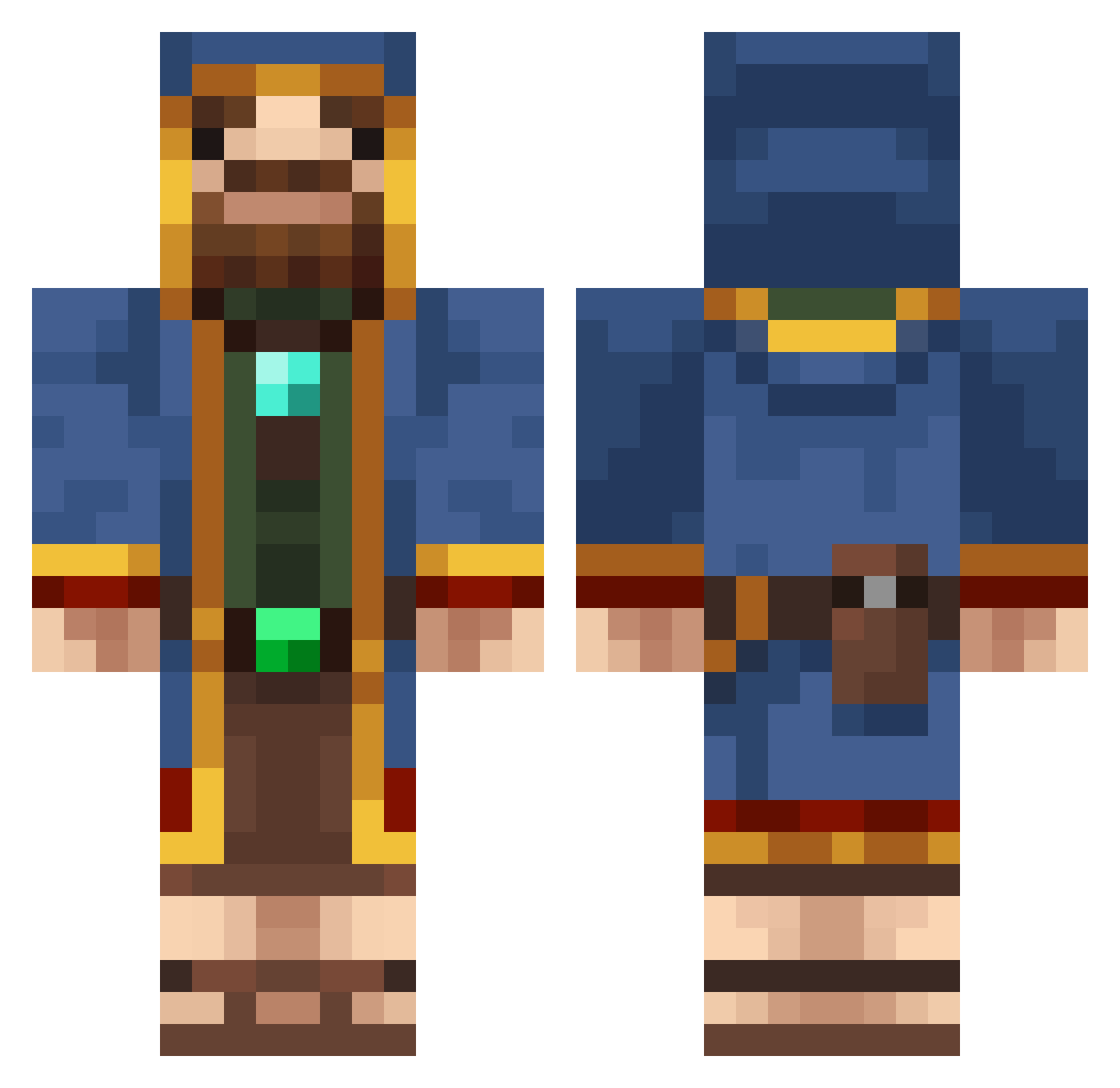 Ethinolicbob Minecraft skin, front and back view