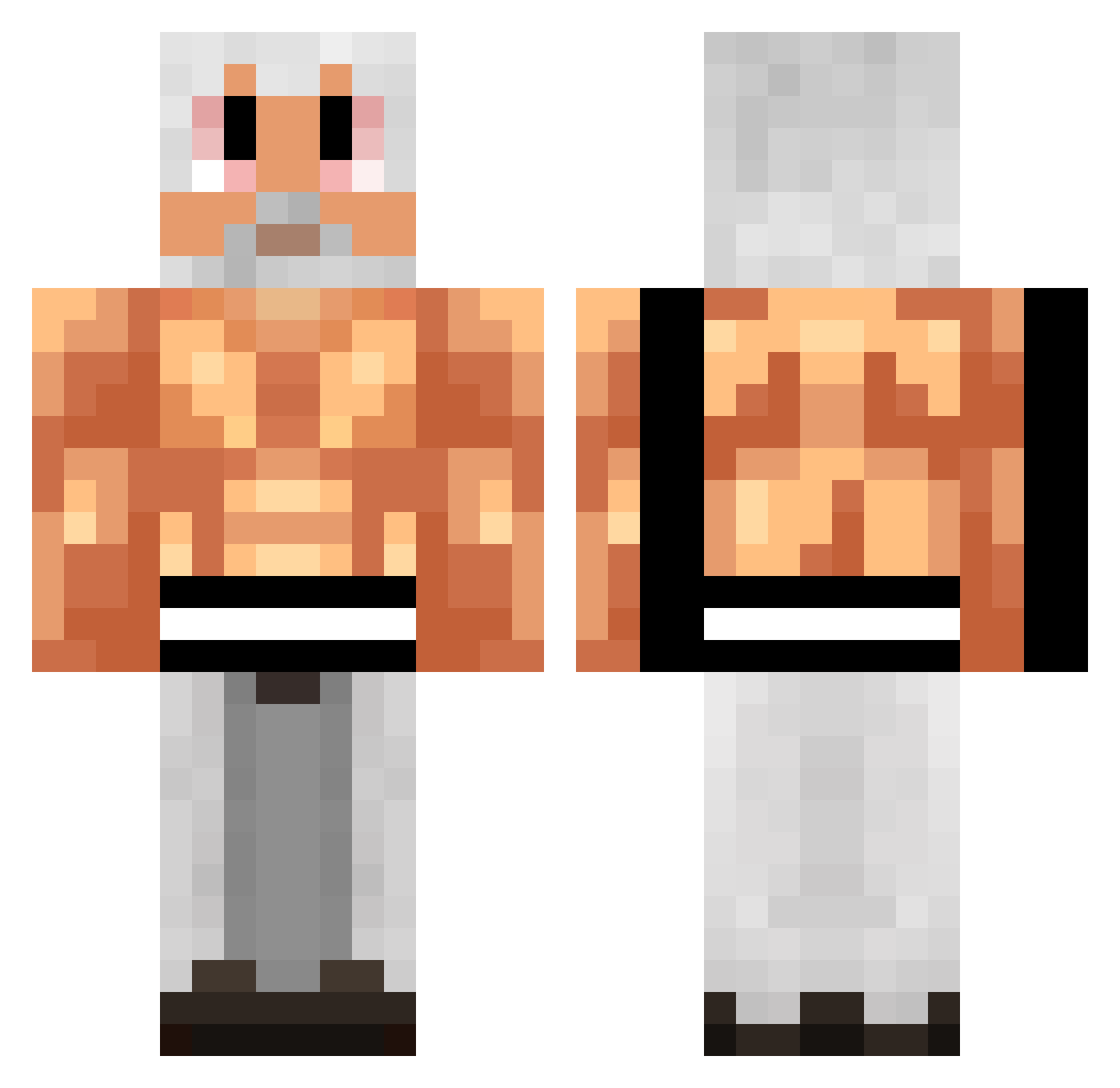 GandalfSheepHigh Minecraft skin, front and back view