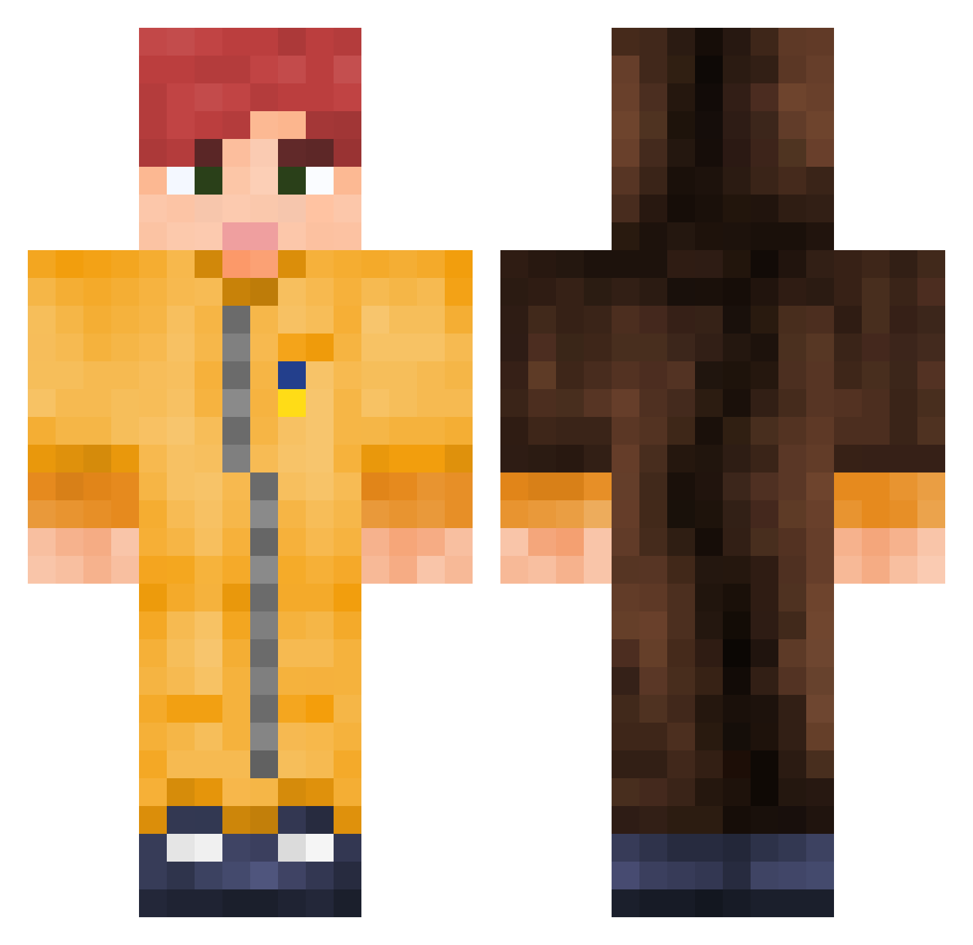 KlerKAAA Minecraft skin, front and back view