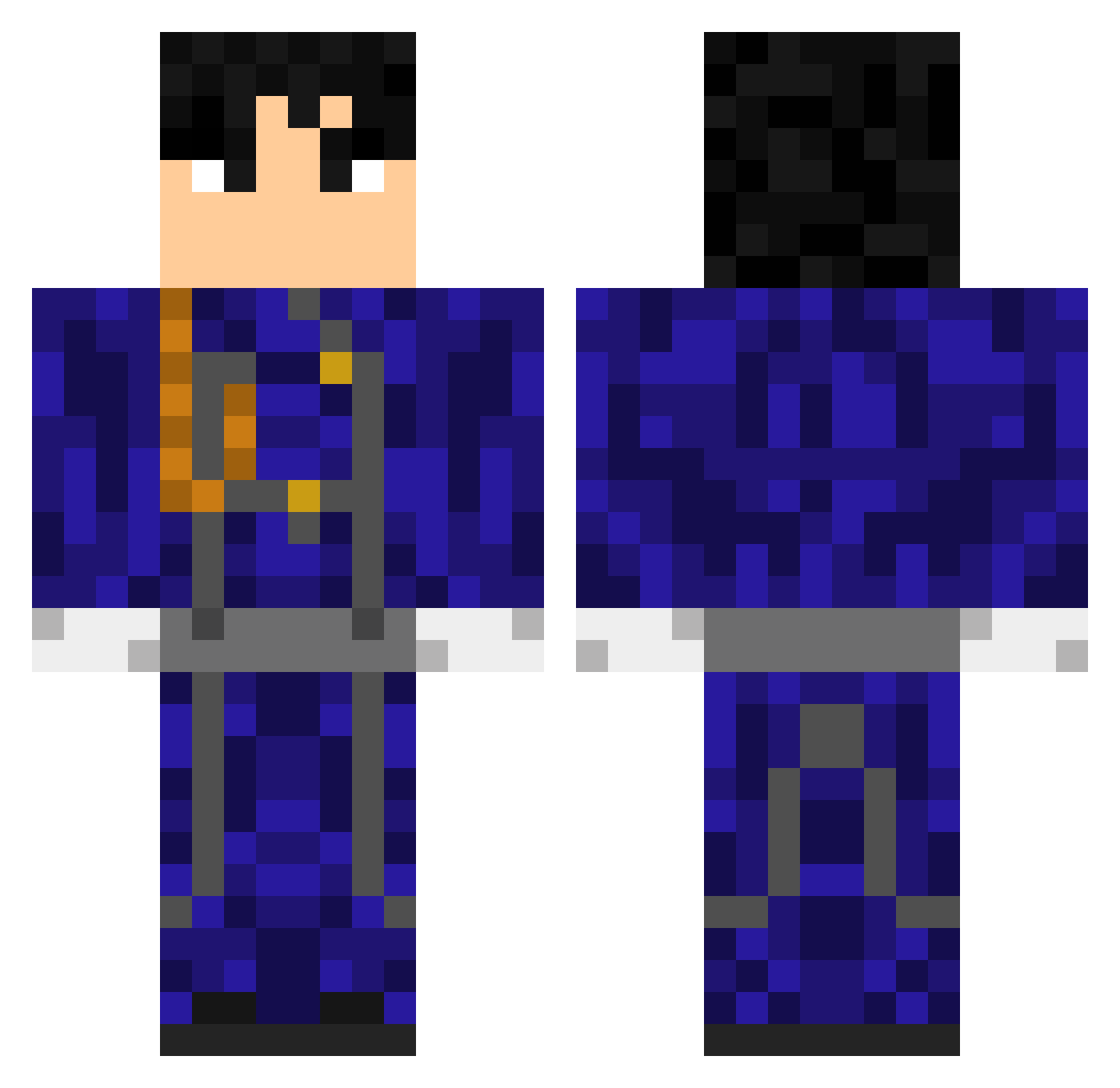 creedite Minecraft skin, front and back view