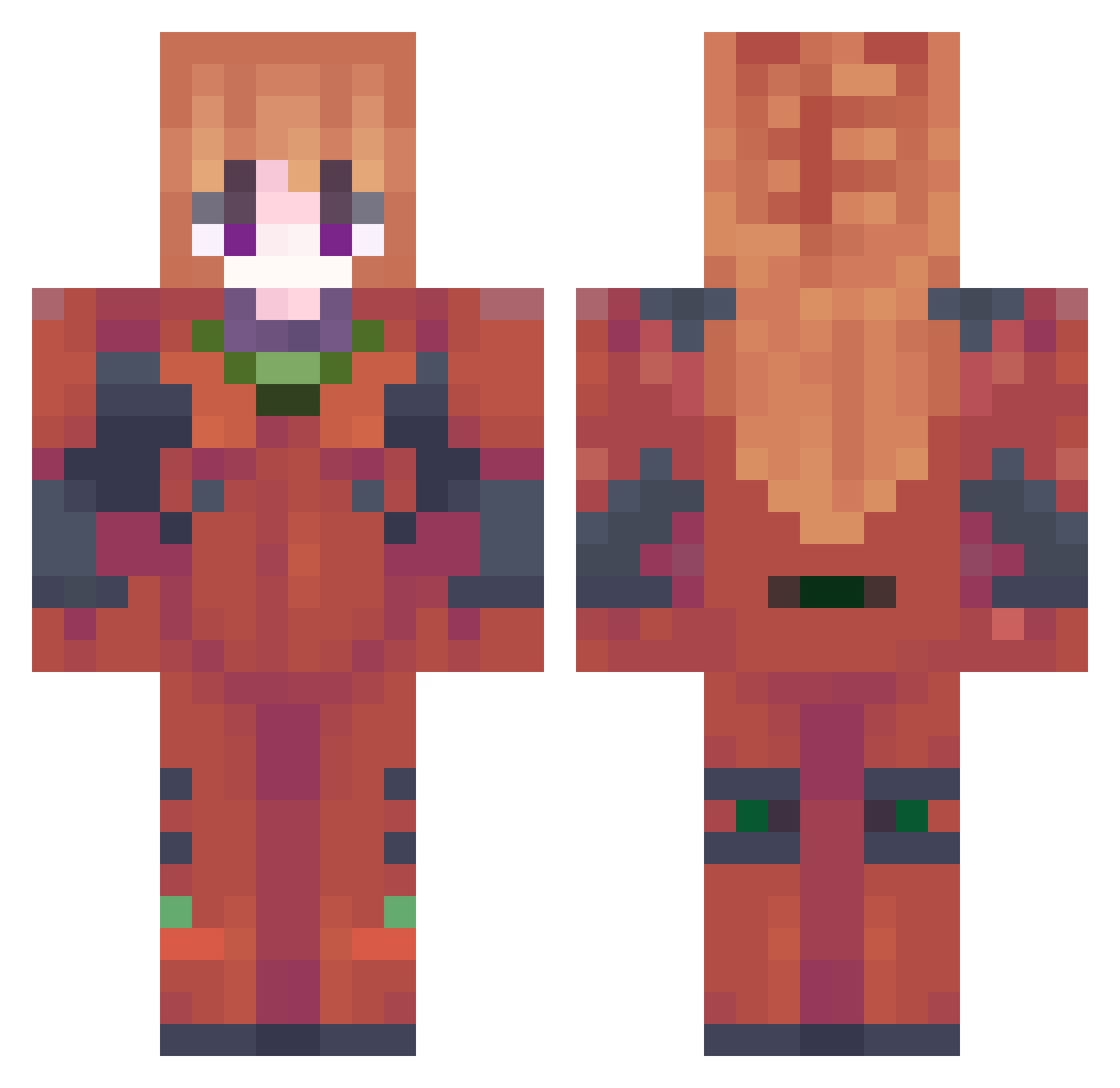 xdsazv Minecraft skin, front and back view