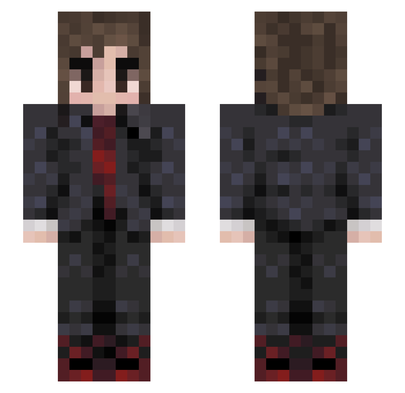 Kierem Minecraft skin, front and back view