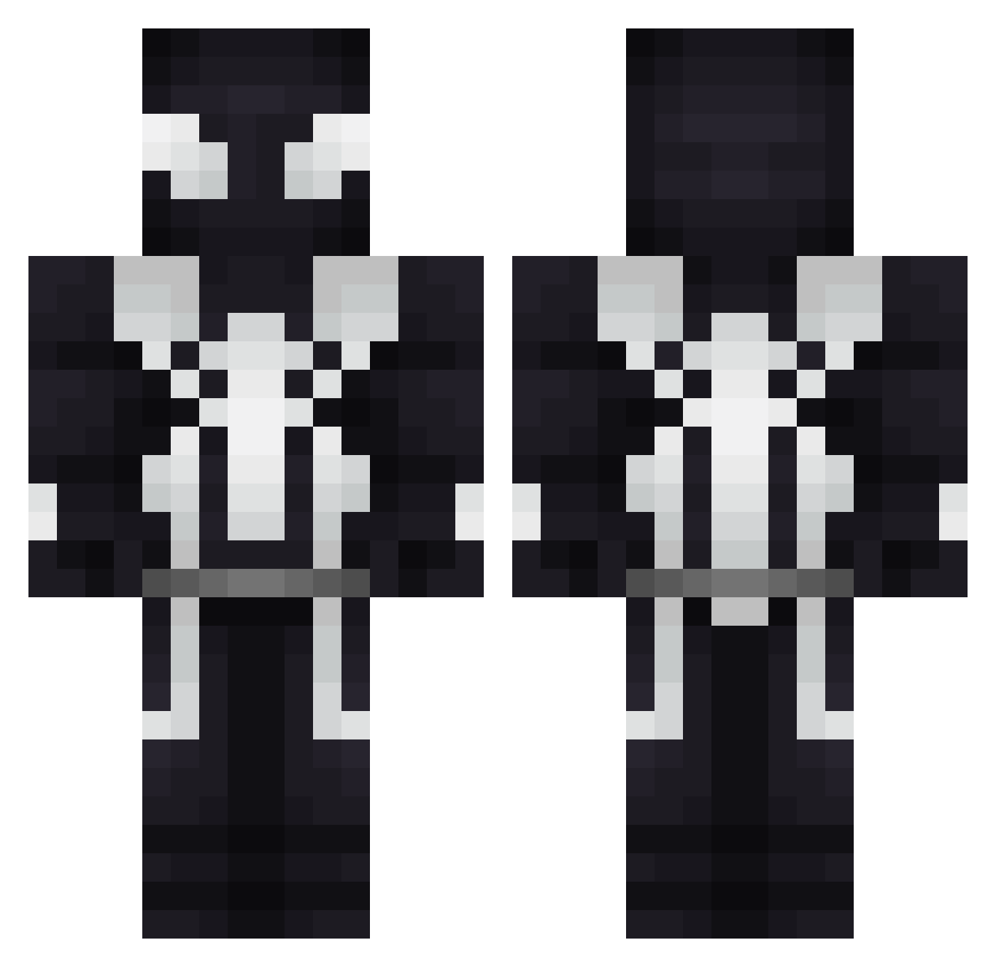 Vexgamers Minecraft skin, front and back view