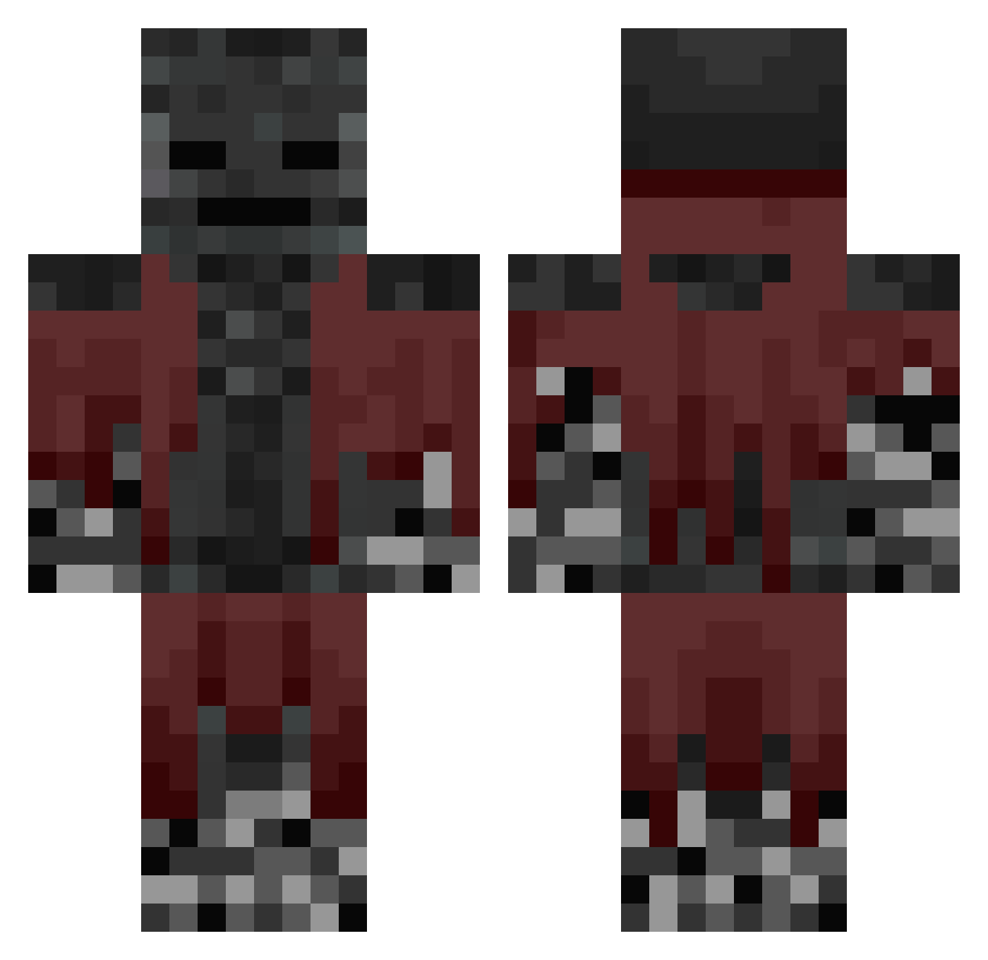 CR4B Minecraft skin, front and back view
