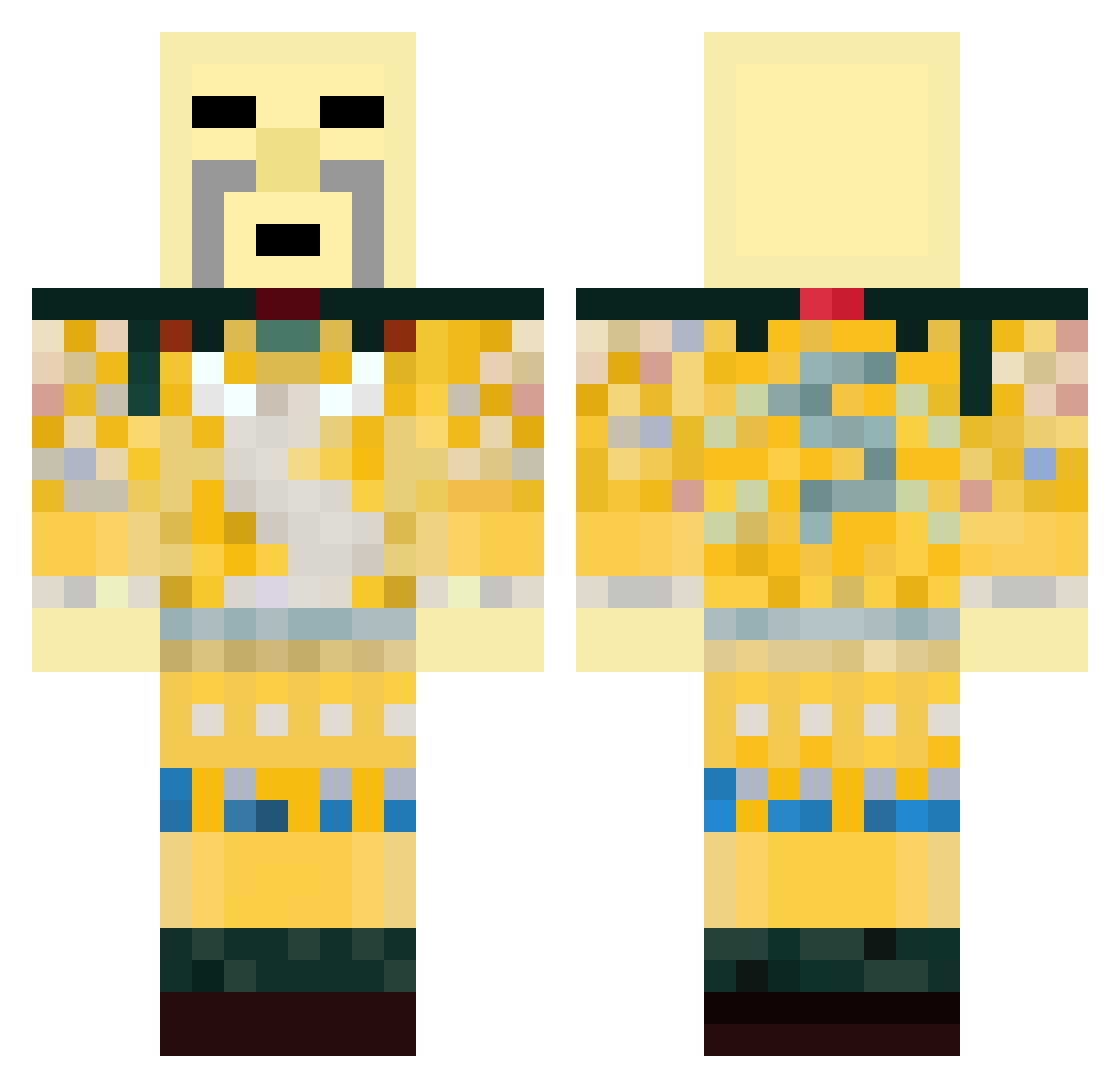 Buckro11 Minecraft skin, front and back view