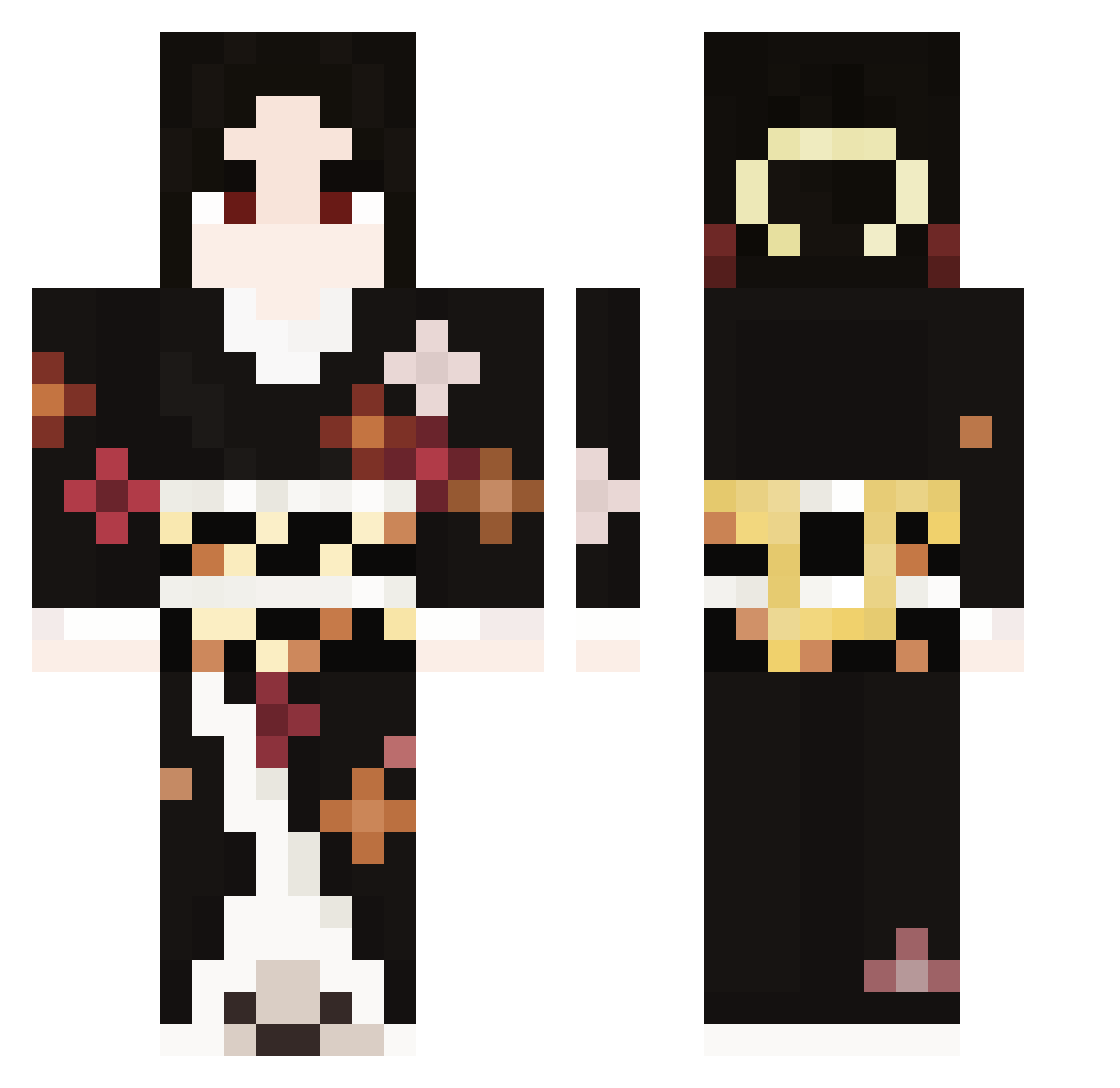 QuadratGans Minecraft skin, front and back view