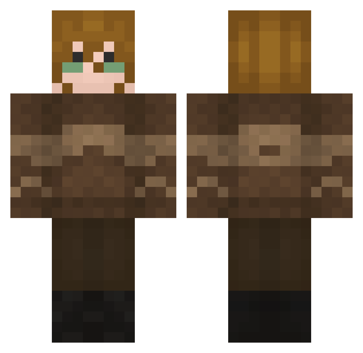 RnBPiersite Minecraft skin, front and back view