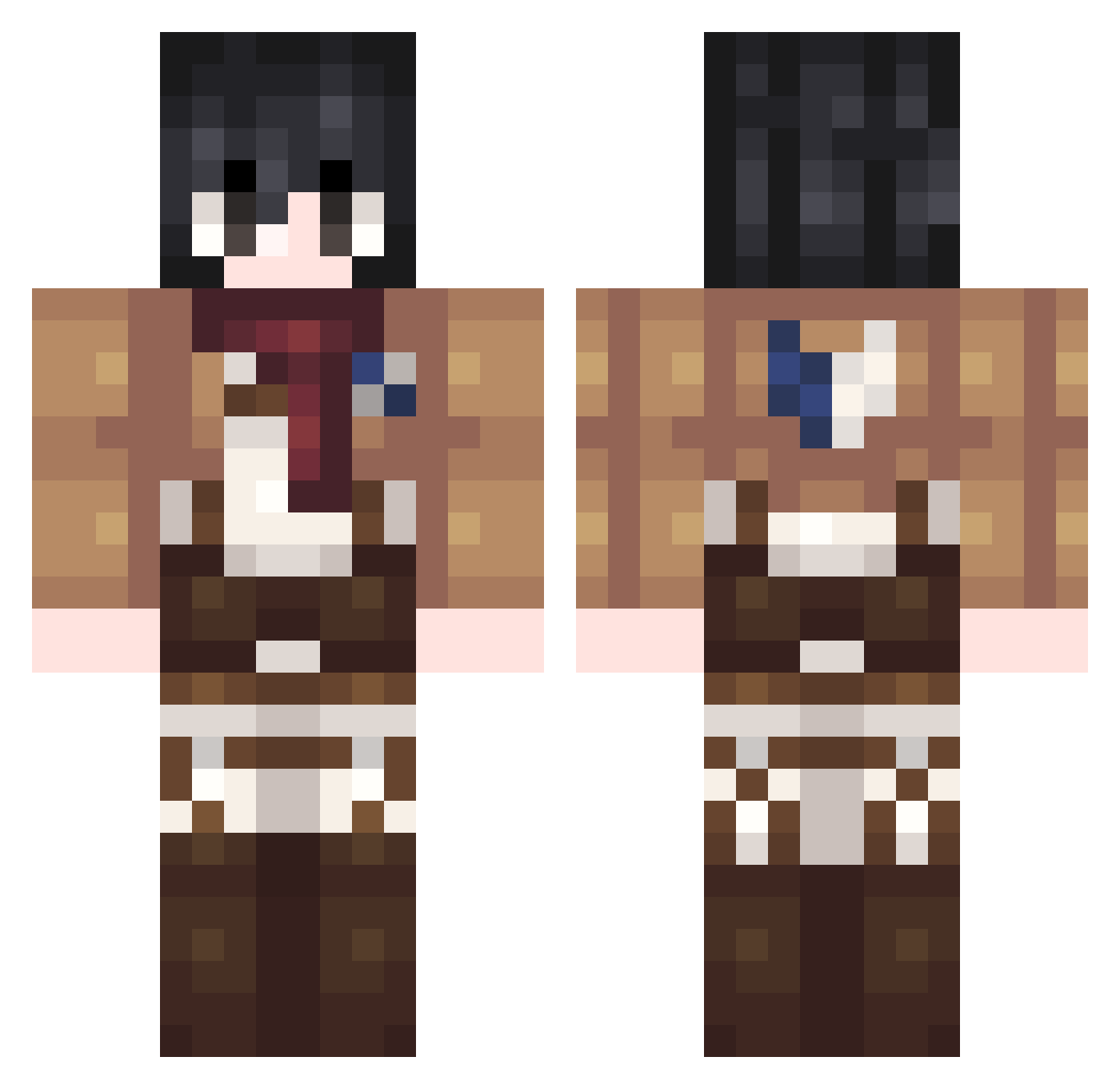 niBBer Minecraft skin, front and back view
