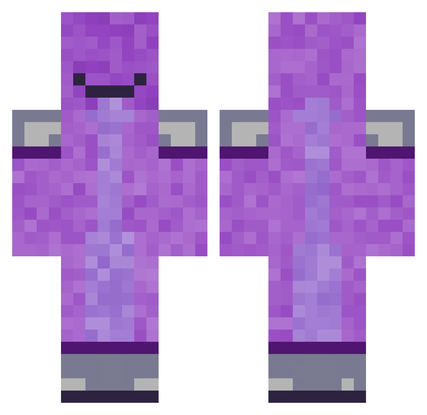 Groingo Minecraft skin, front and back view