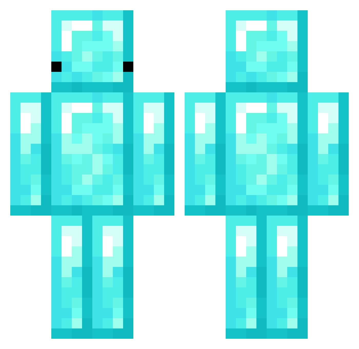 jackiscool789 Minecraft skin, front and back view