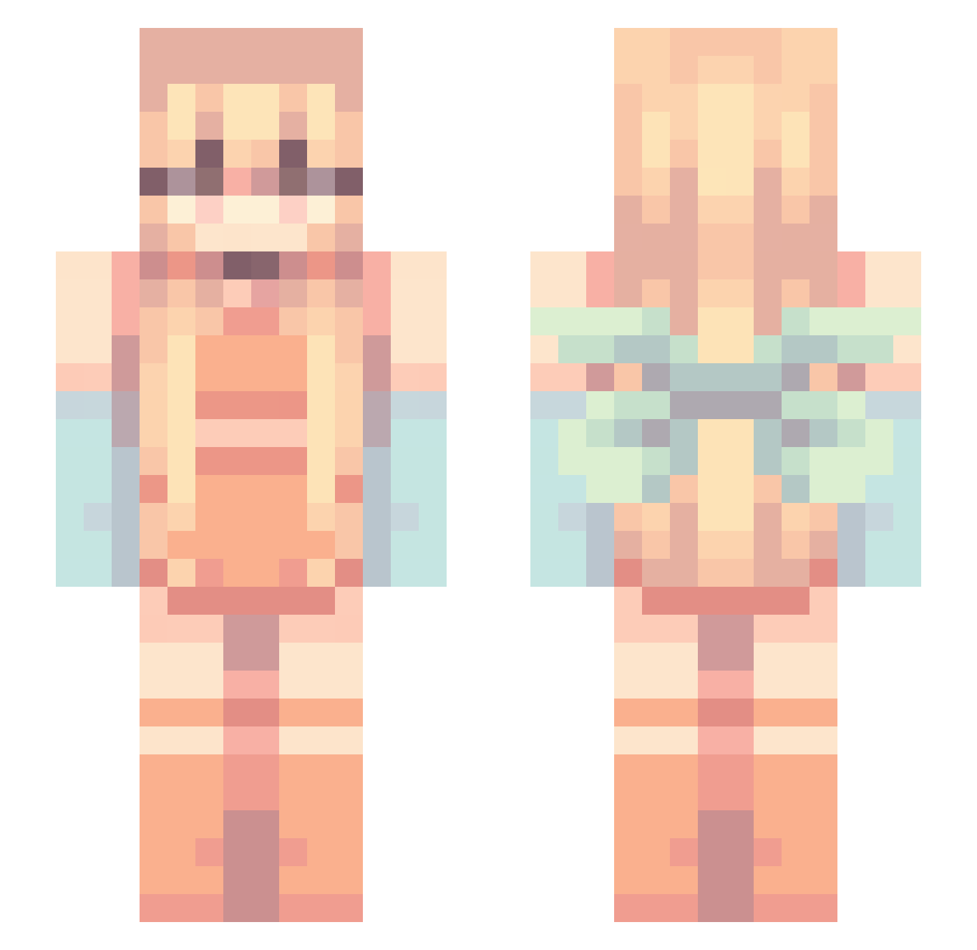 Kathak Minecraft skin, front and back view
