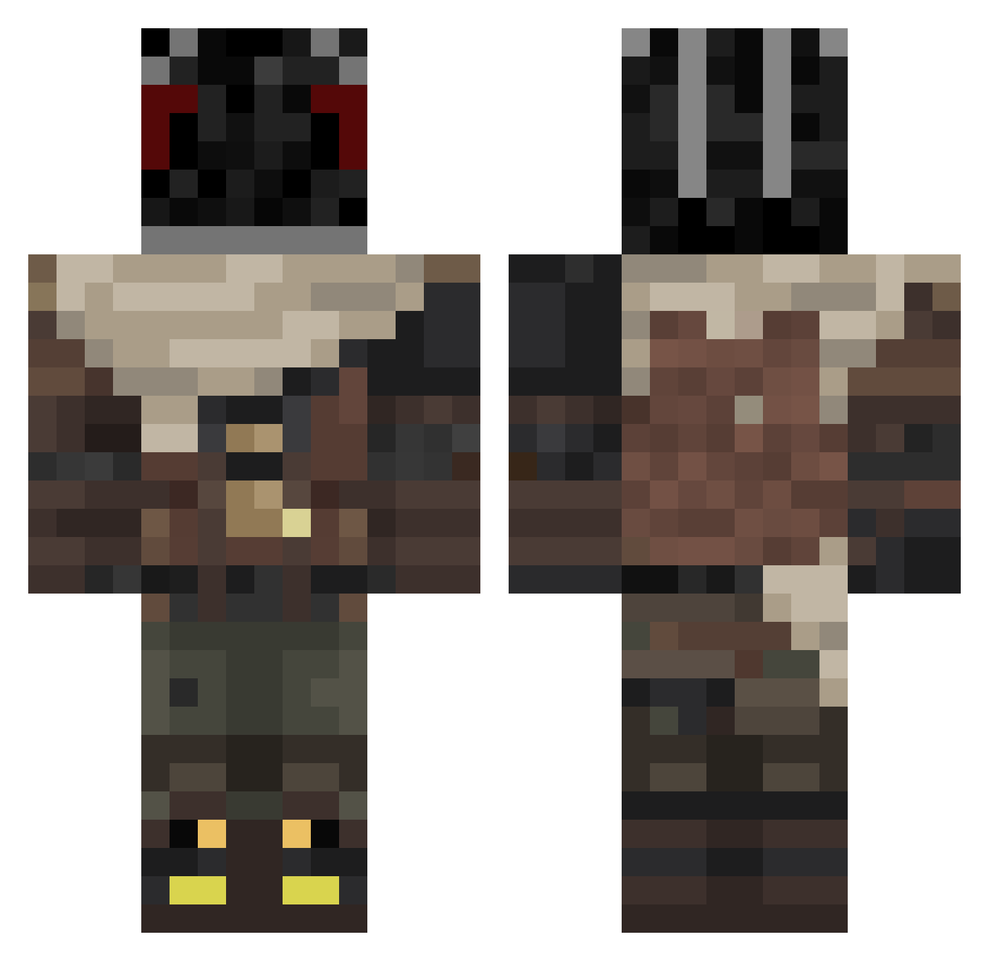 KING_OF_SHADOWSn Minecraft skin, front and back view