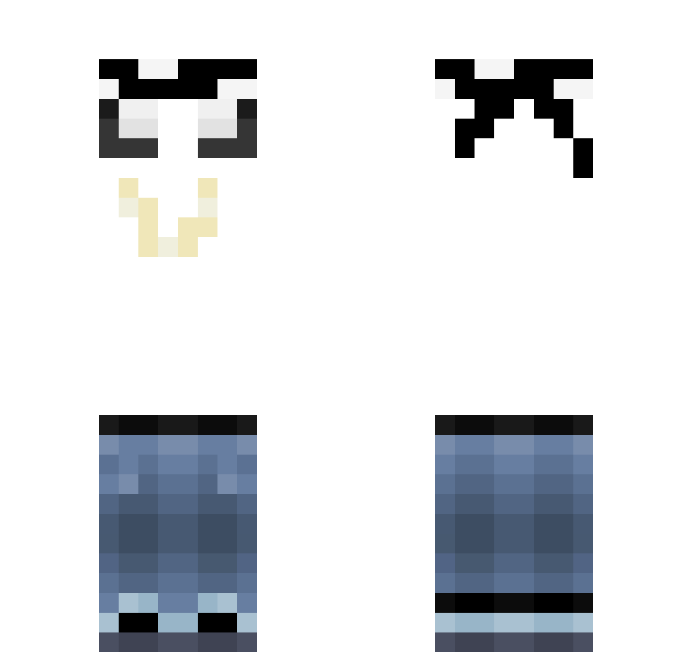 zonkqz Minecraft skin, front and back view