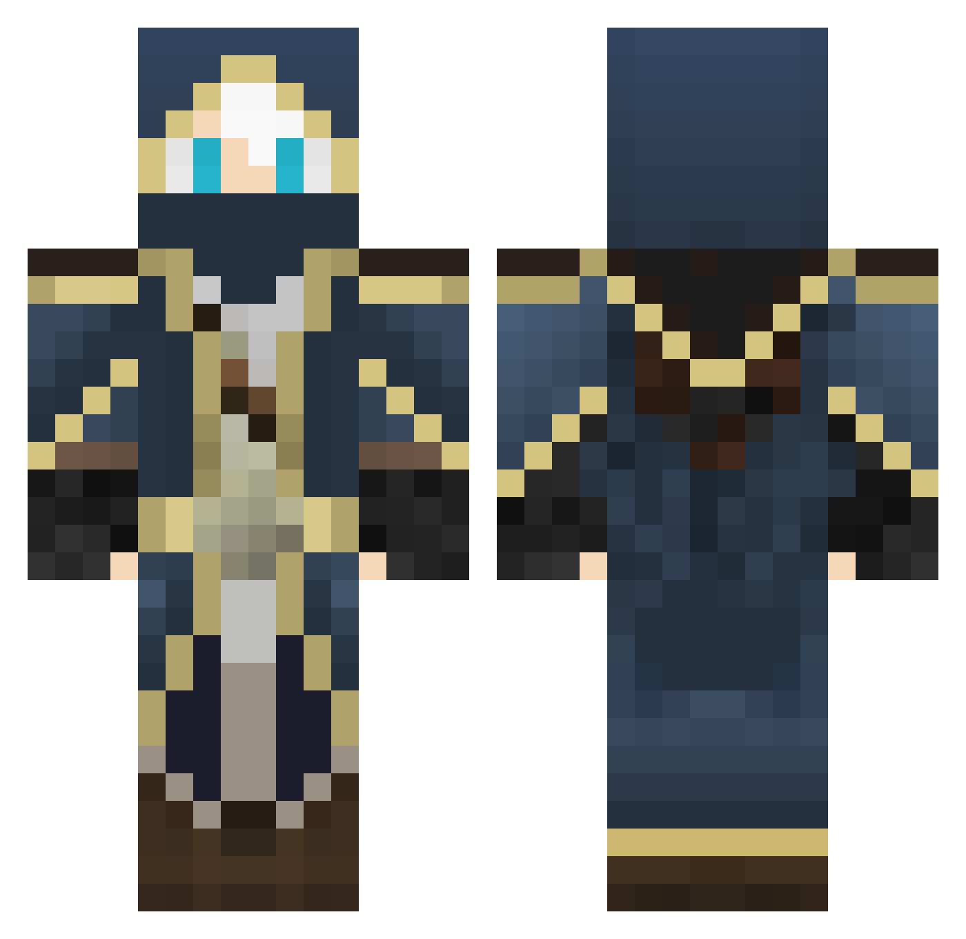 CrawdaddyB Minecraft skin, front and back view